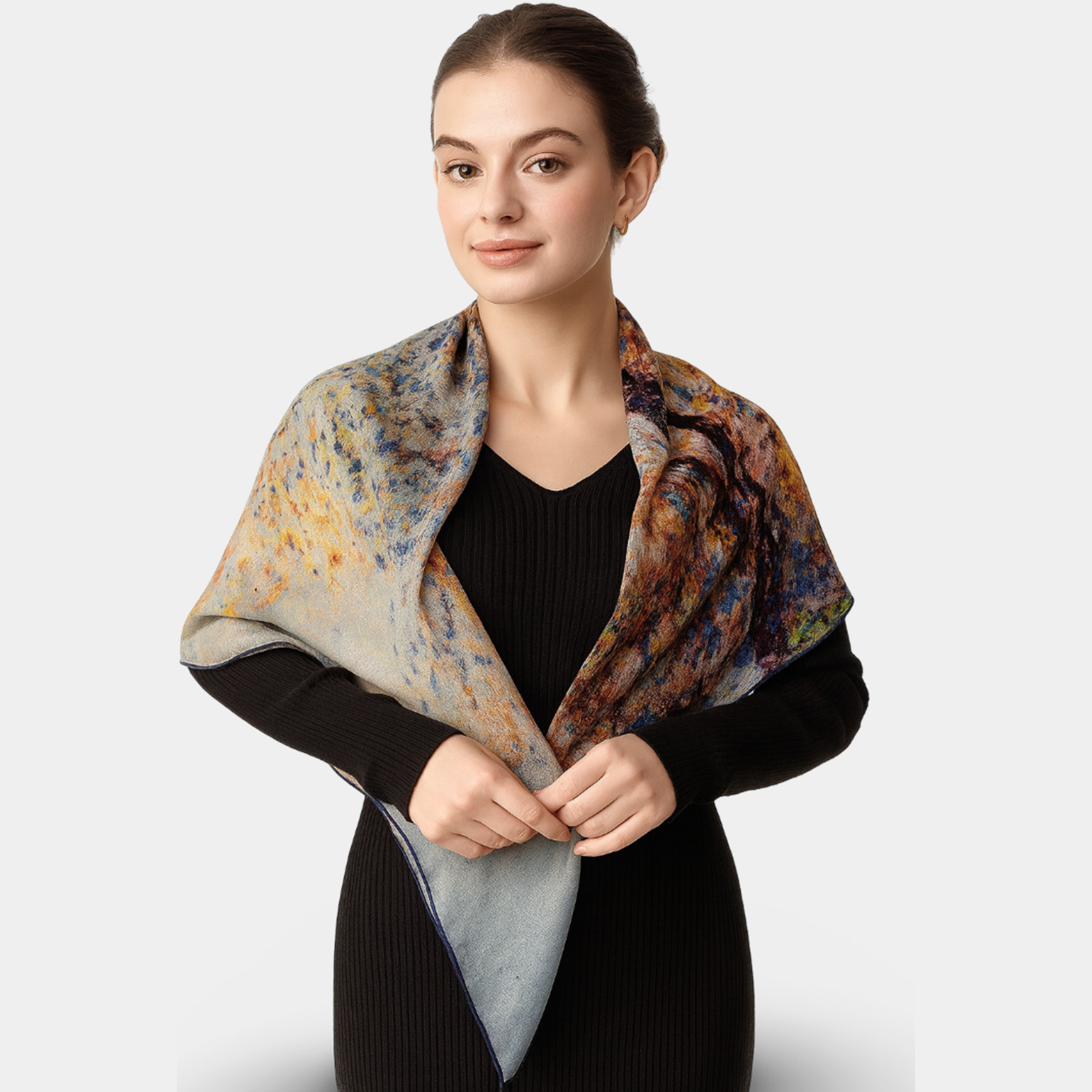 Cashmere Artistic Square Scarf