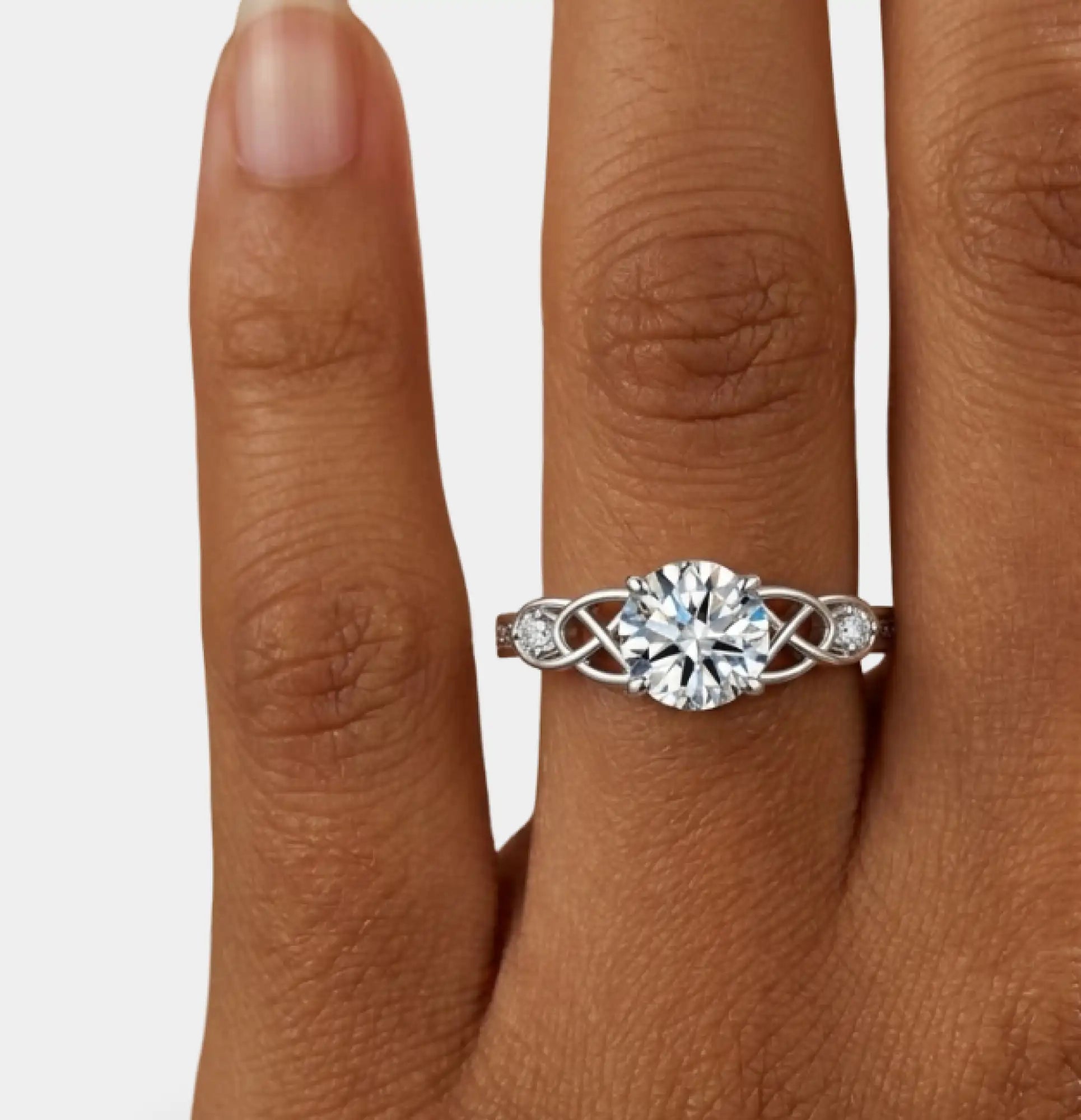 Parure de fiançailles nœud celtique en argent sterling