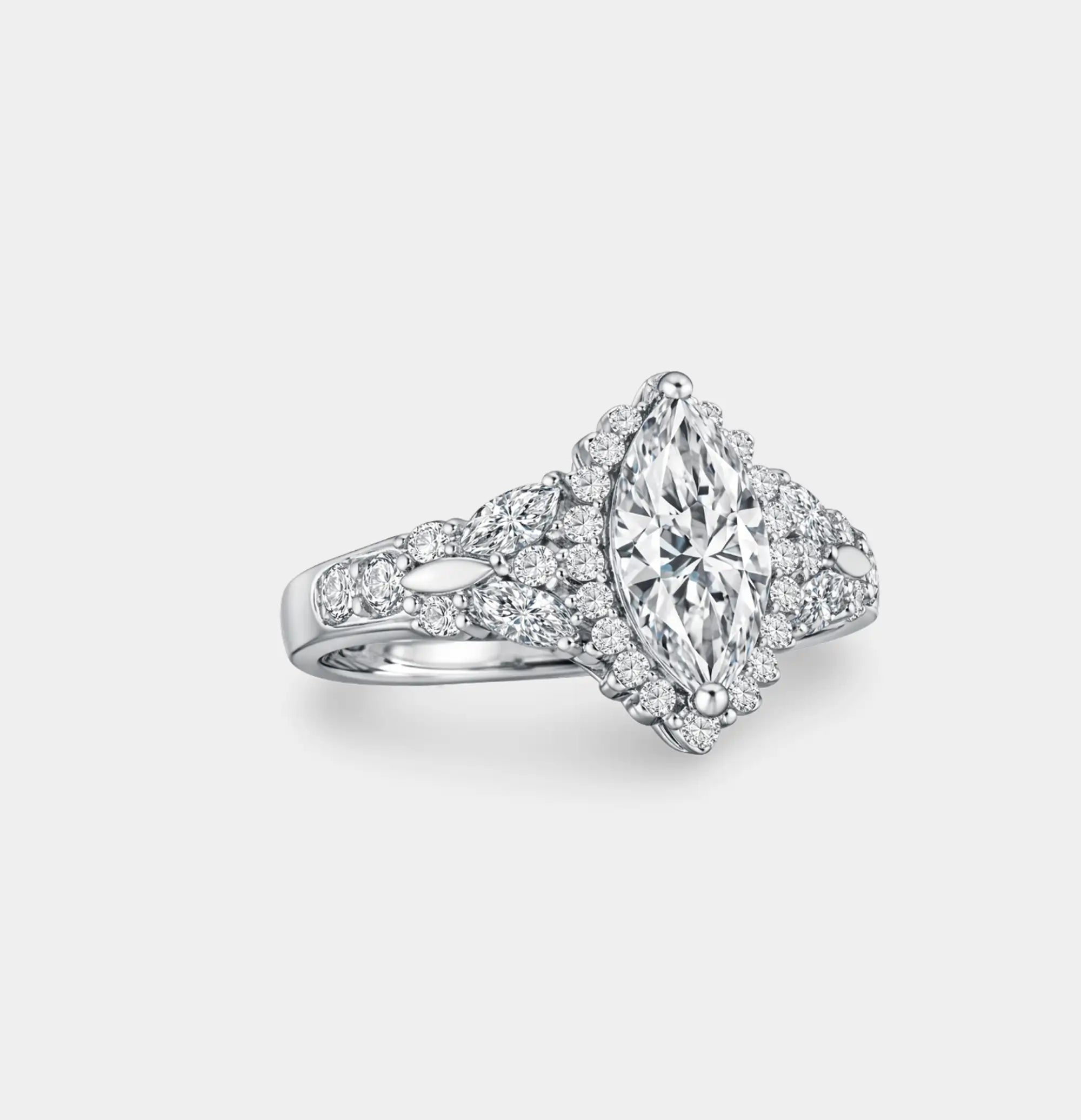 Bague marquise en argent sterling étincelle céleste