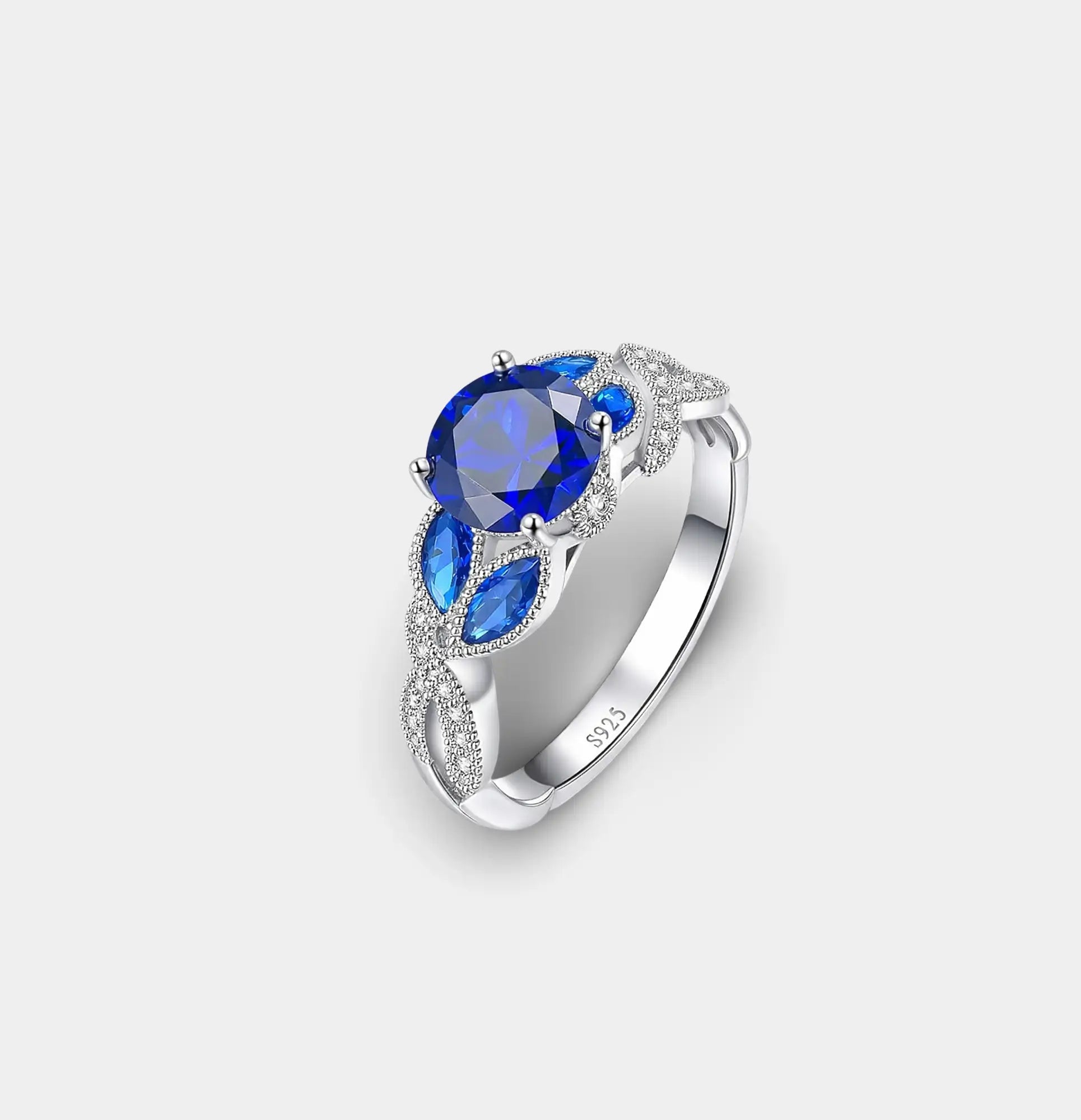 Bague de fiançailles Aurora Luxe en argent sterling