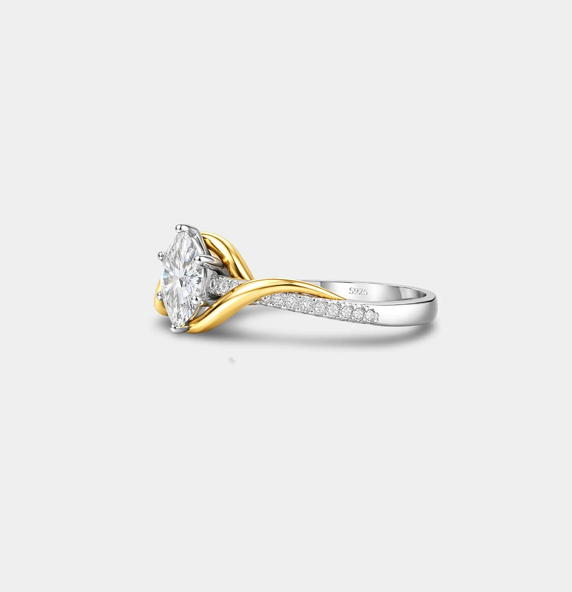 Bague de promesse Marquise Infini en Argent Sterling