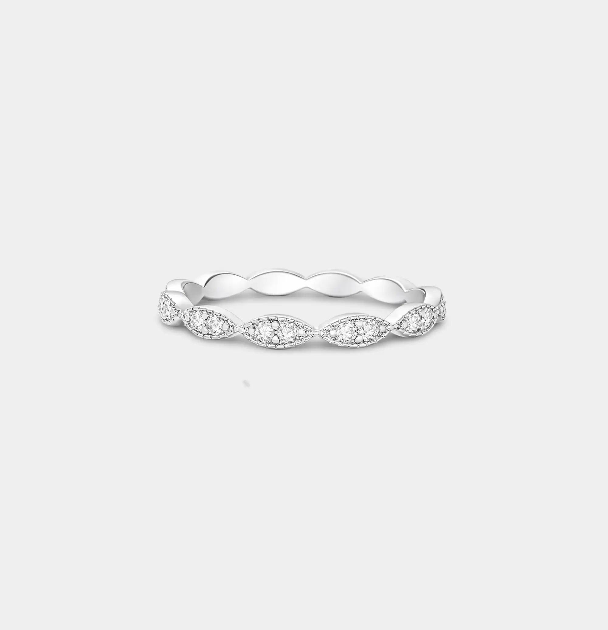 Vintage Luxe Oval Milgrain Eternity Stackable Ring