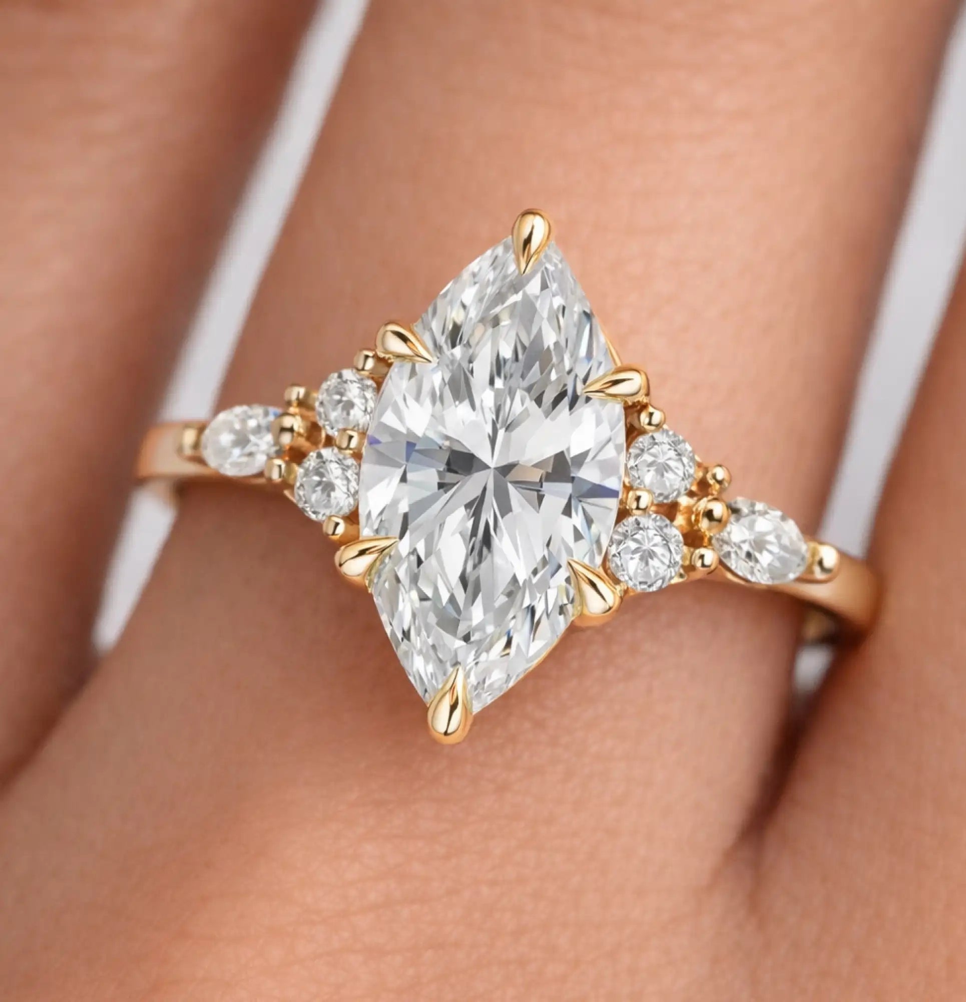 18K Gold Plated Dainty Engagement Ring