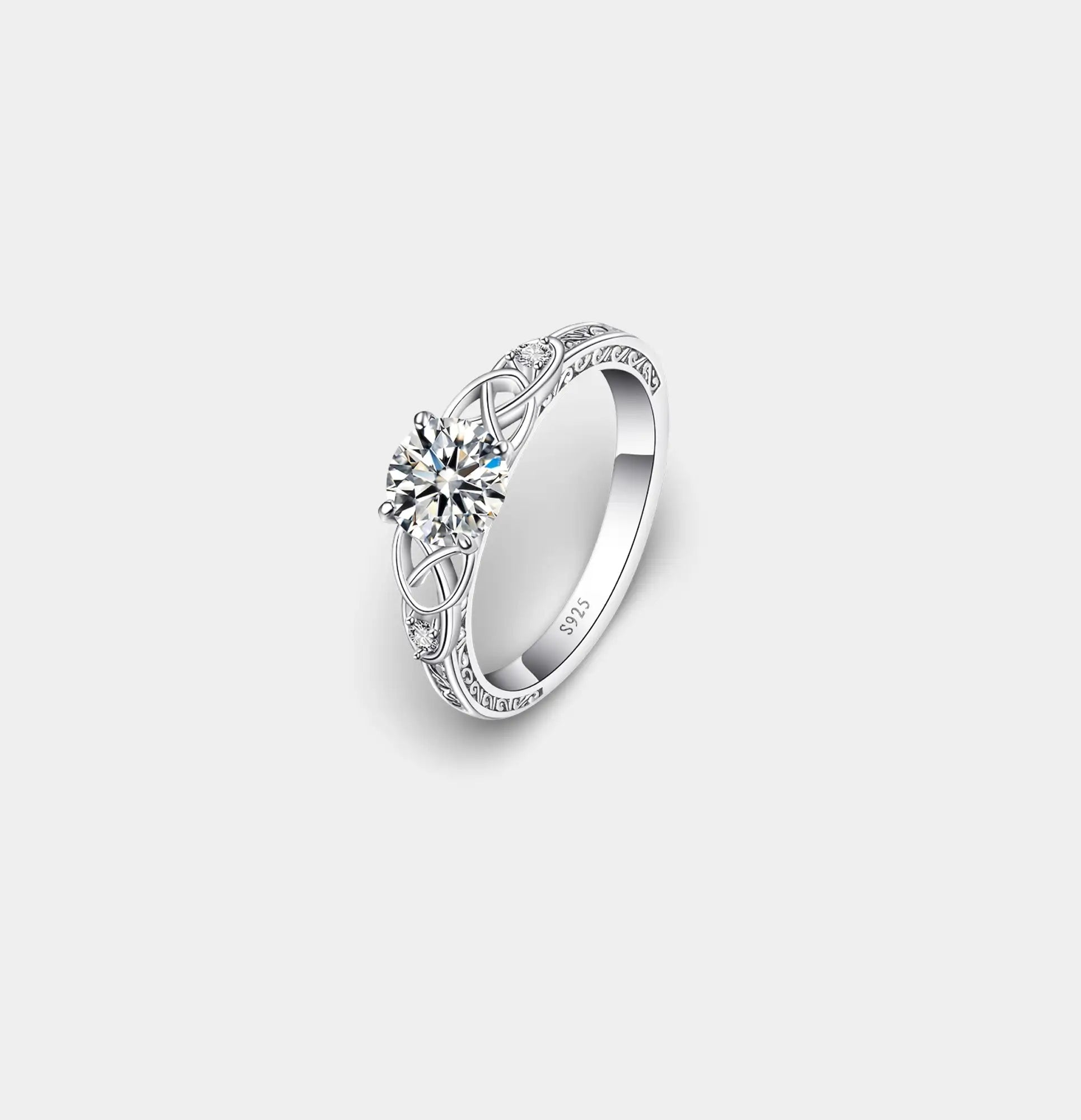 Parure de fiançailles nœud celtique en argent sterling