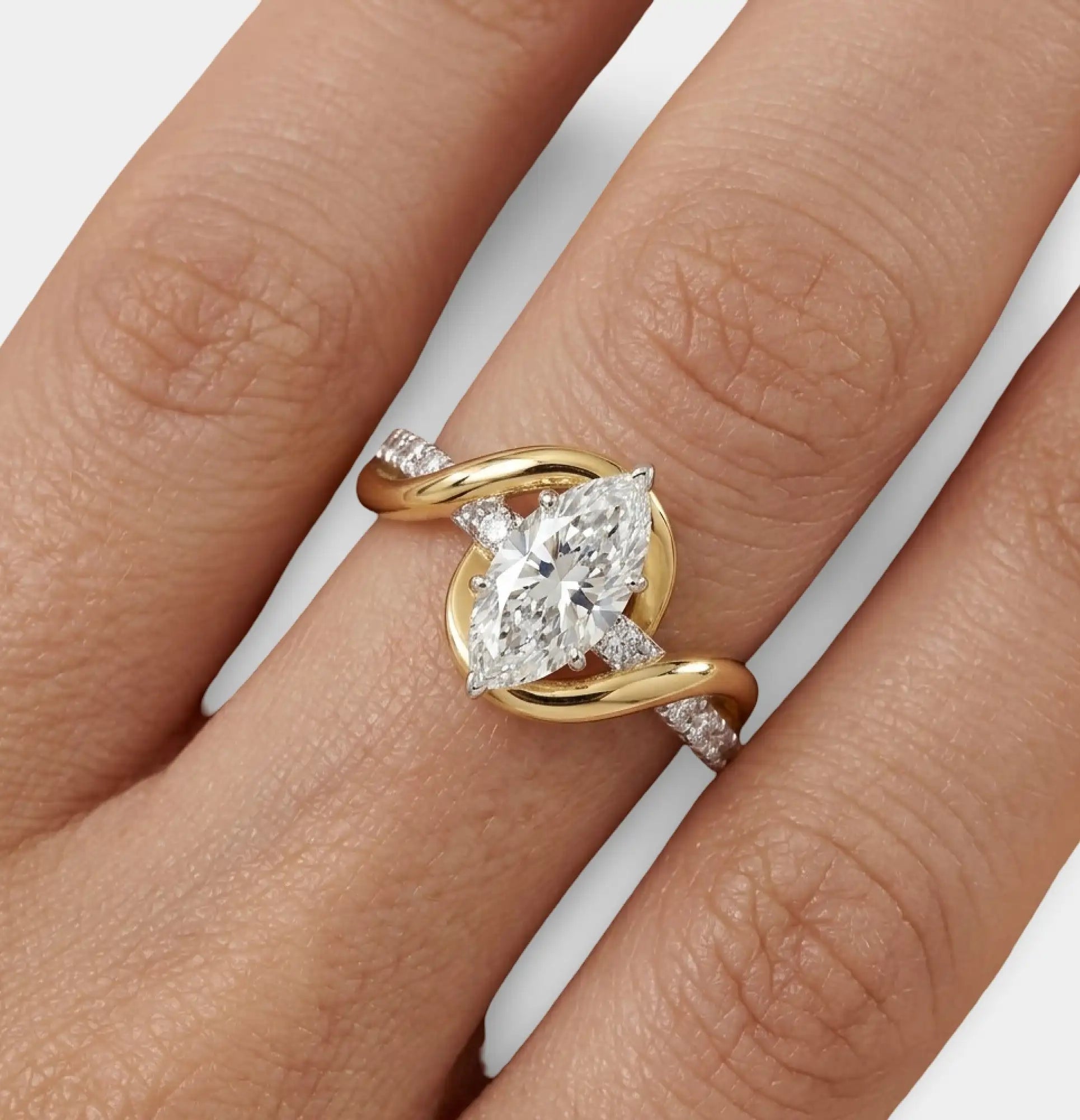 Bague de promesse Marquise Infini en Argent Sterling