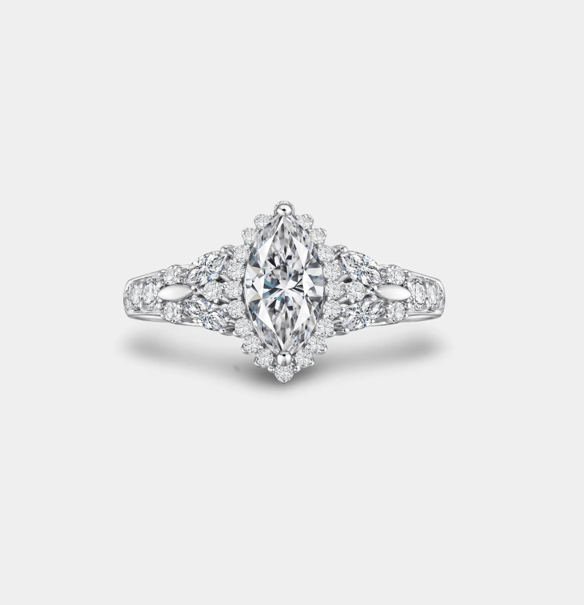 Sterling Silver Celestial Spark Marquise Ring