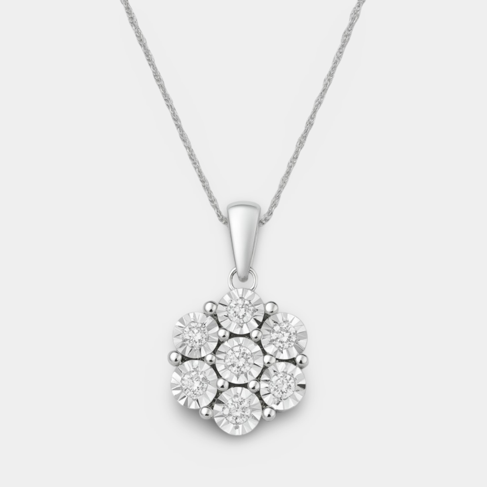 Flower Shaped Sparkly Diamond Necklace - MH ELEGANCE