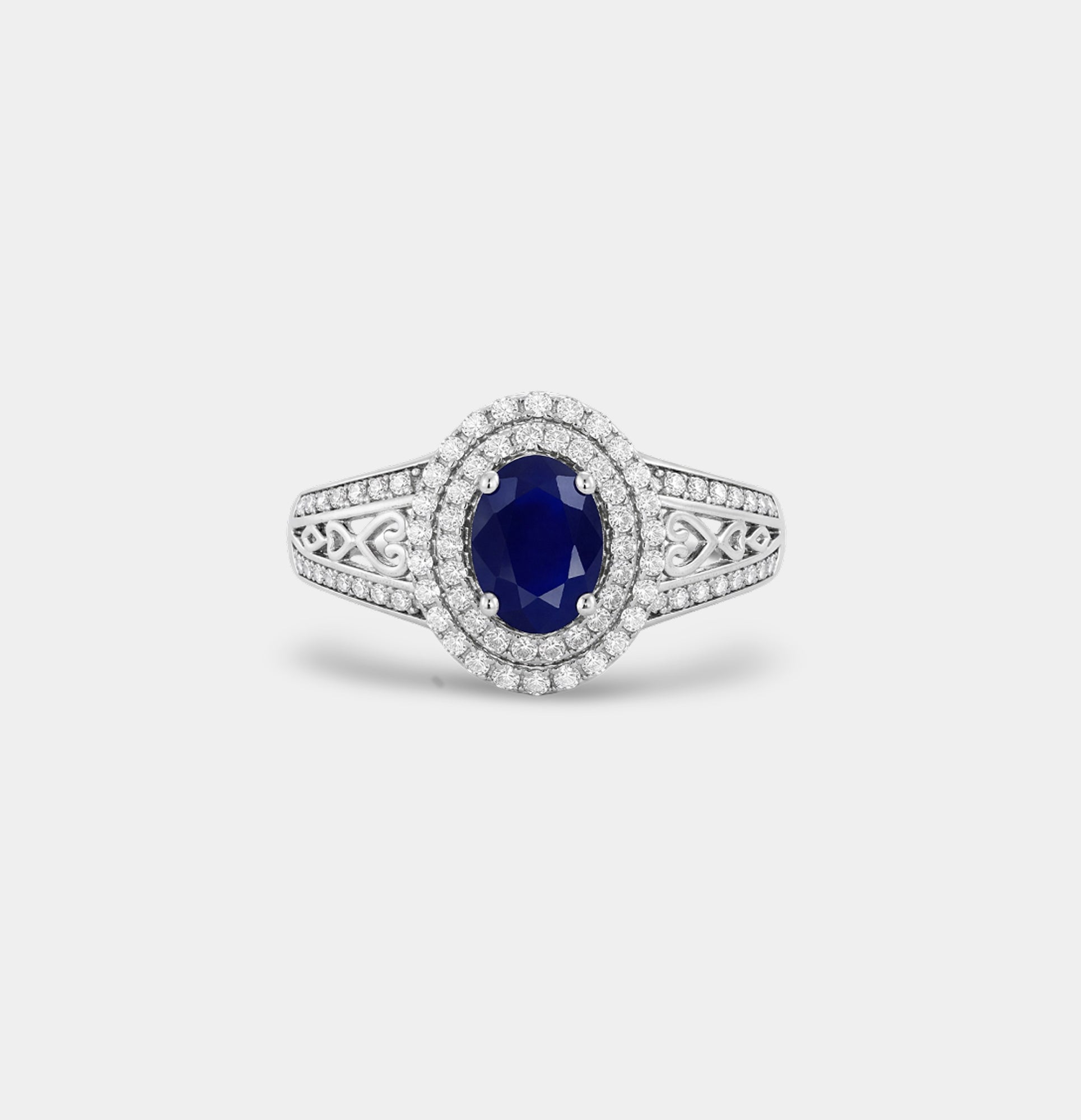 Sterling Silver Royal Sapphire Engagement Ring