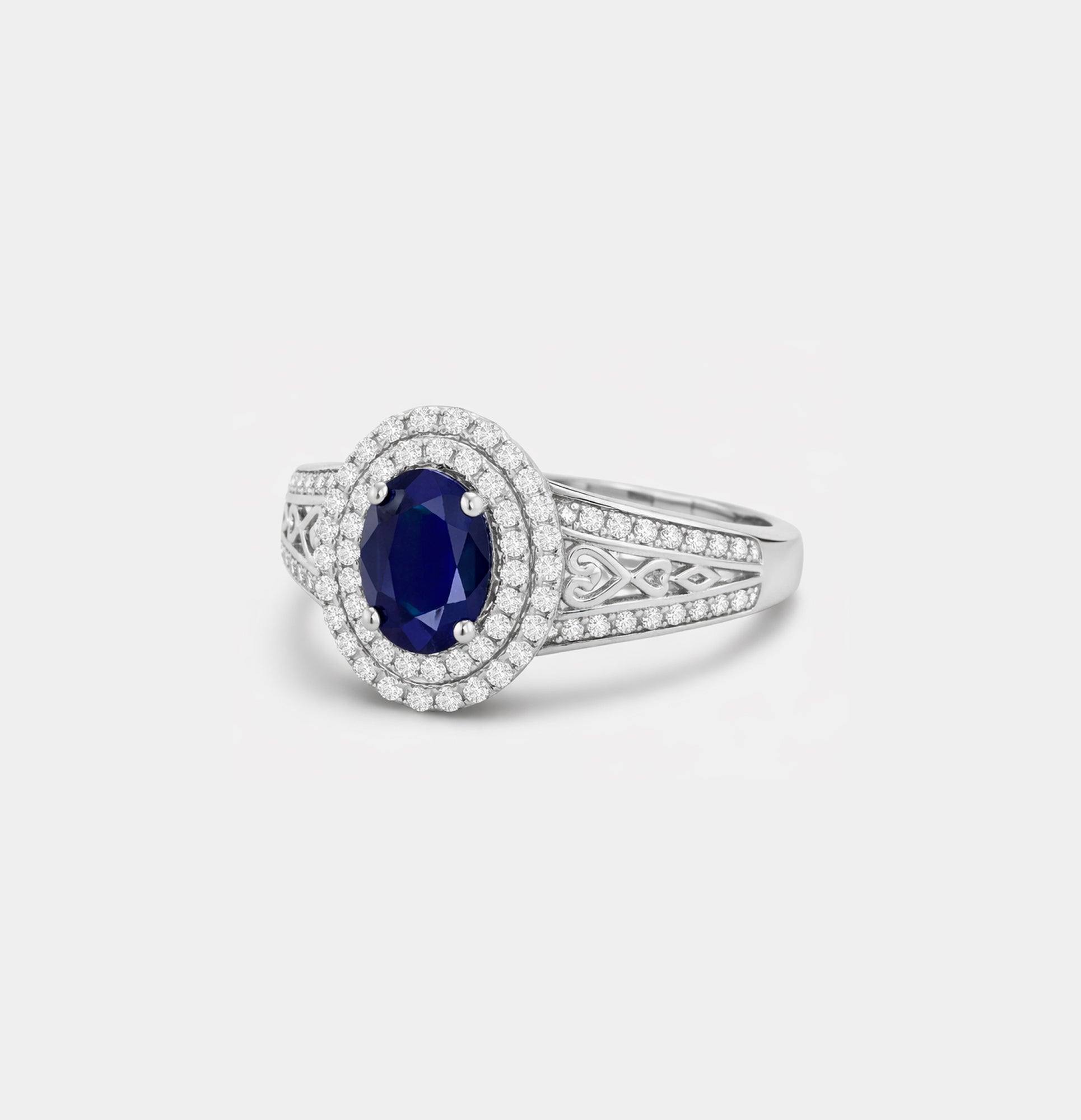 Sterling Silver Royal Sapphire Engagement Ring
