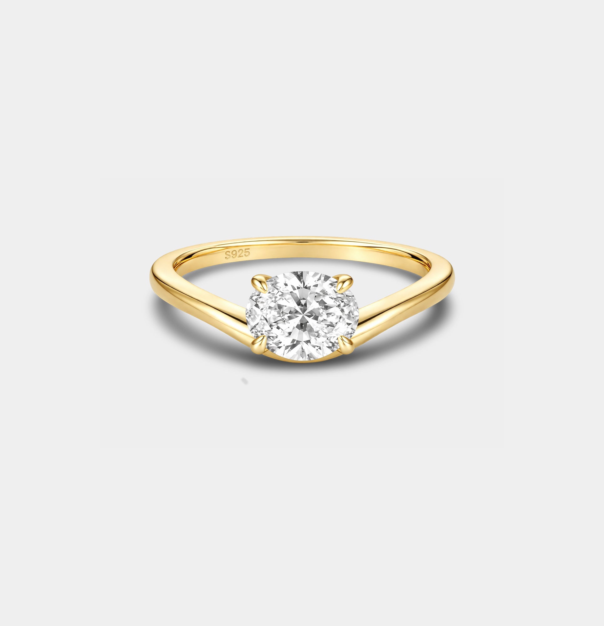Sterling Silver Graceful Glow Oval Engagement Ring