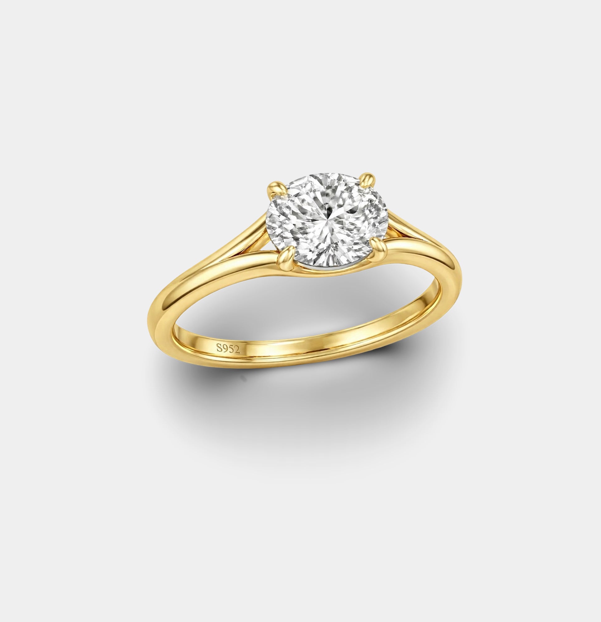 Bague de Fiançailles Ovale Graceful Glow en Argent Sterling