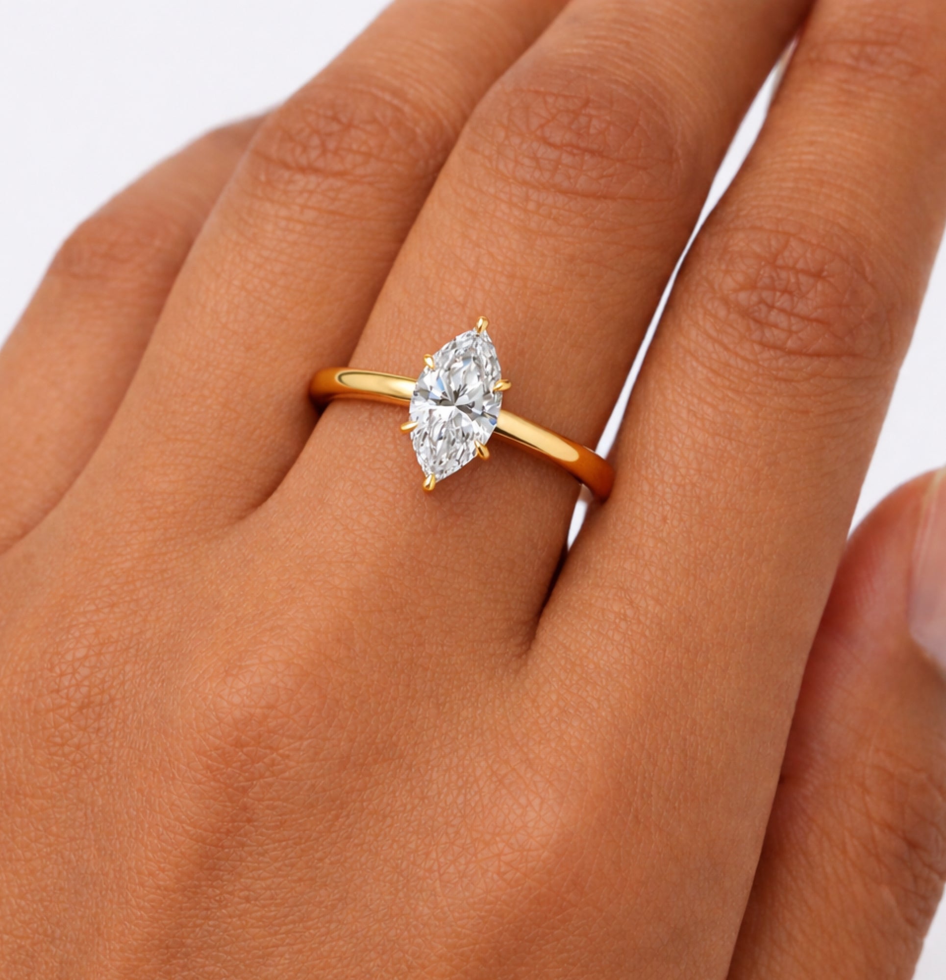 Bague de fiançailles Luxe Radiance en plaqué or 14K