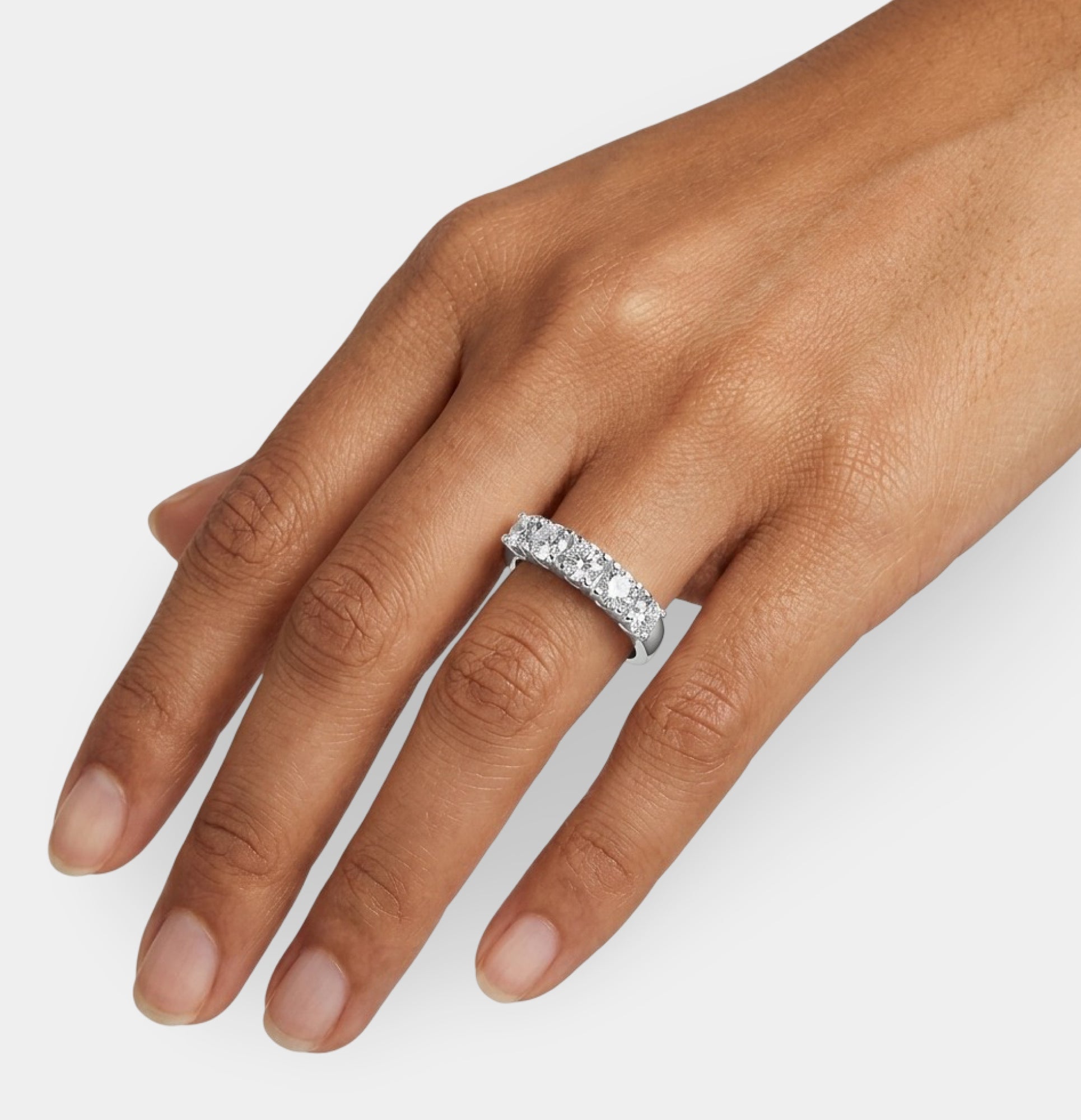 Sterling Silver Brilliance Moissanite Eternity Ring