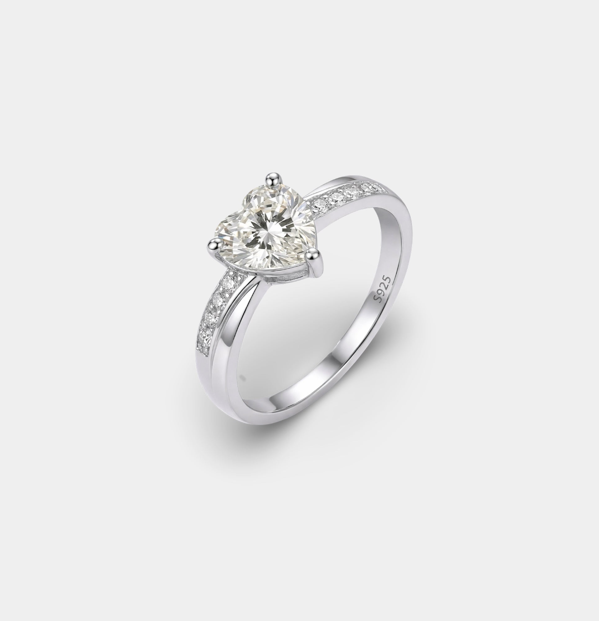 Bague Promesse Cœur Éternel en Argent Sterling