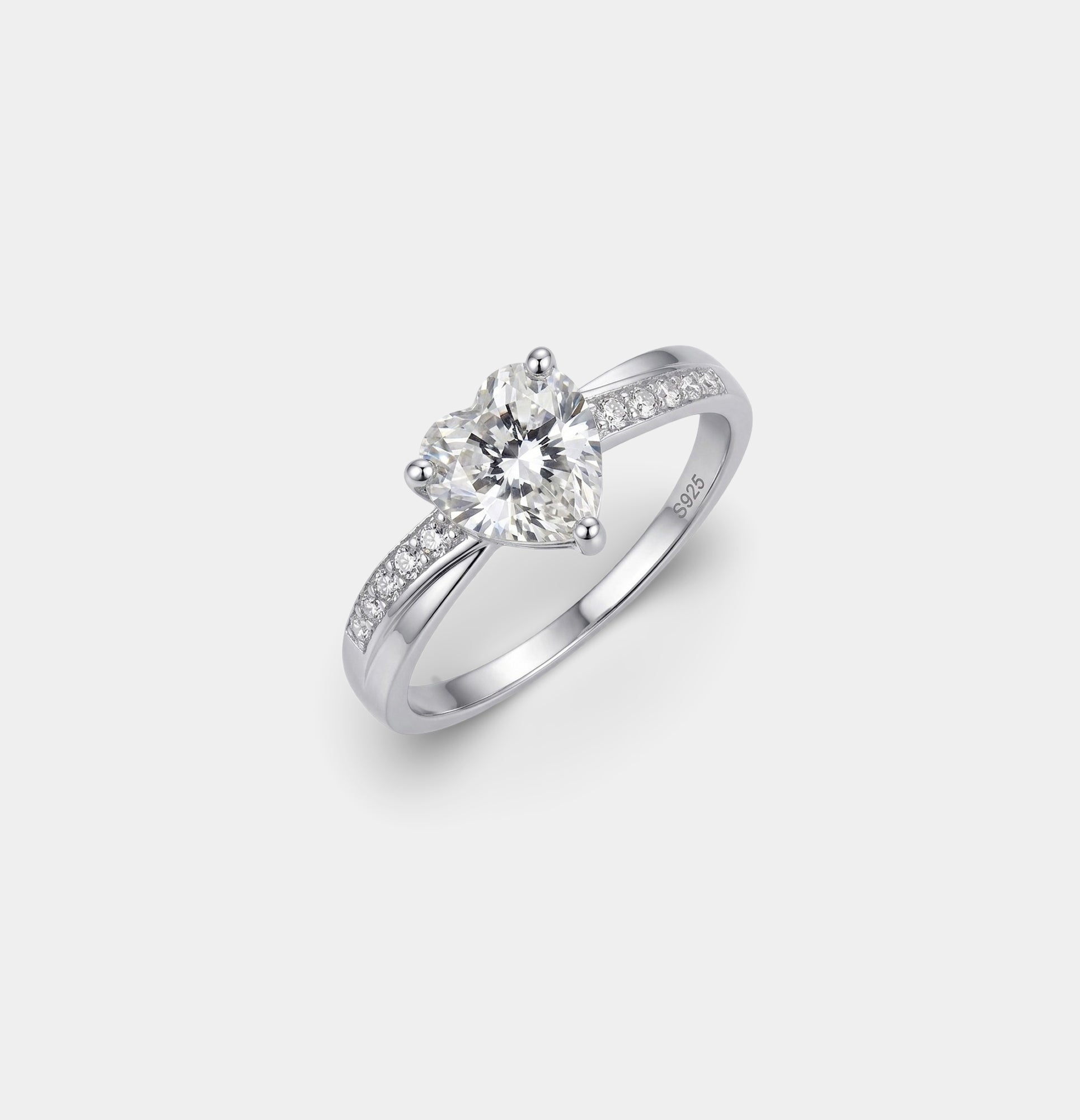 Bague Promesse Cœur Éternel en Argent Sterling
