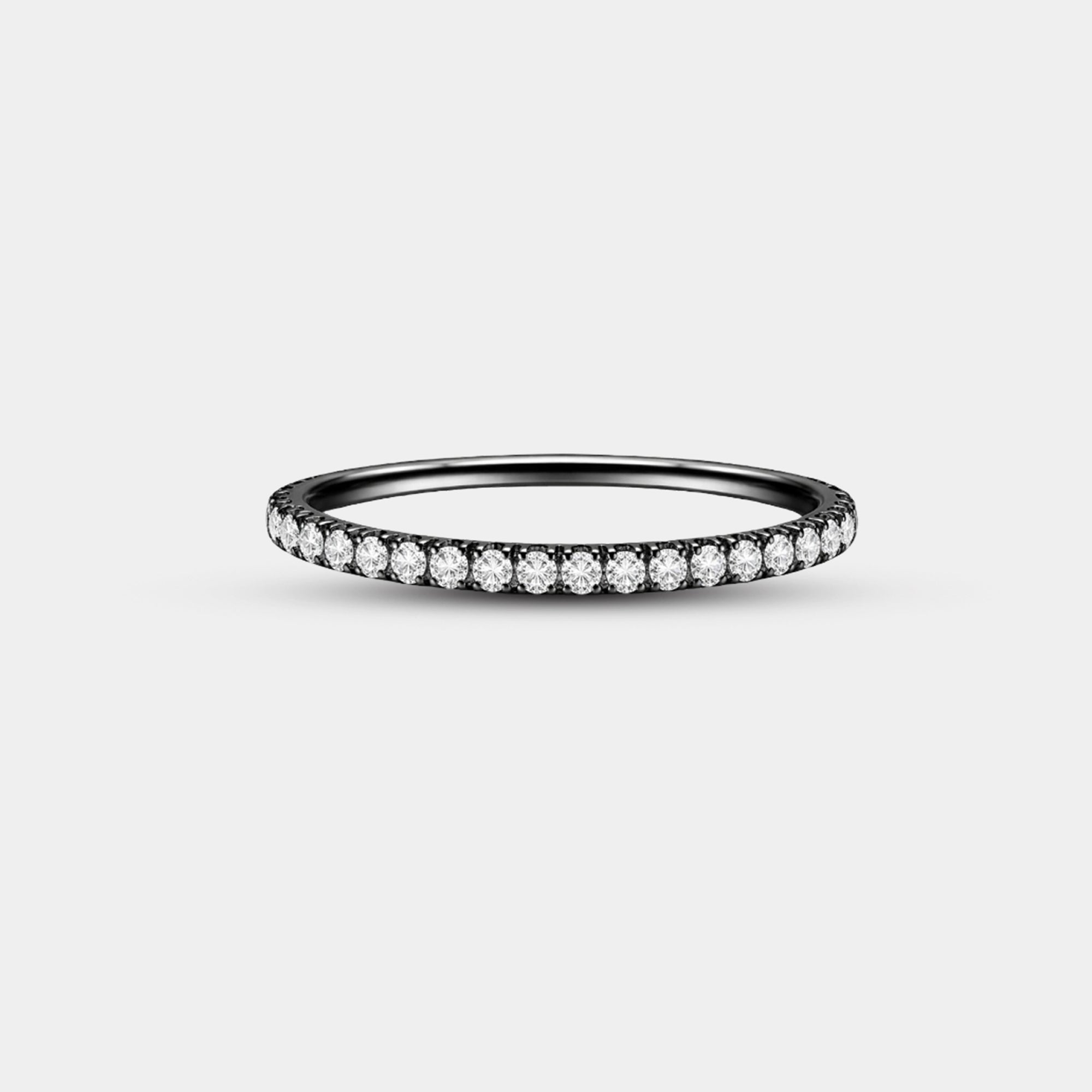 Sterling Silver Midnight Spark Eternity Ring