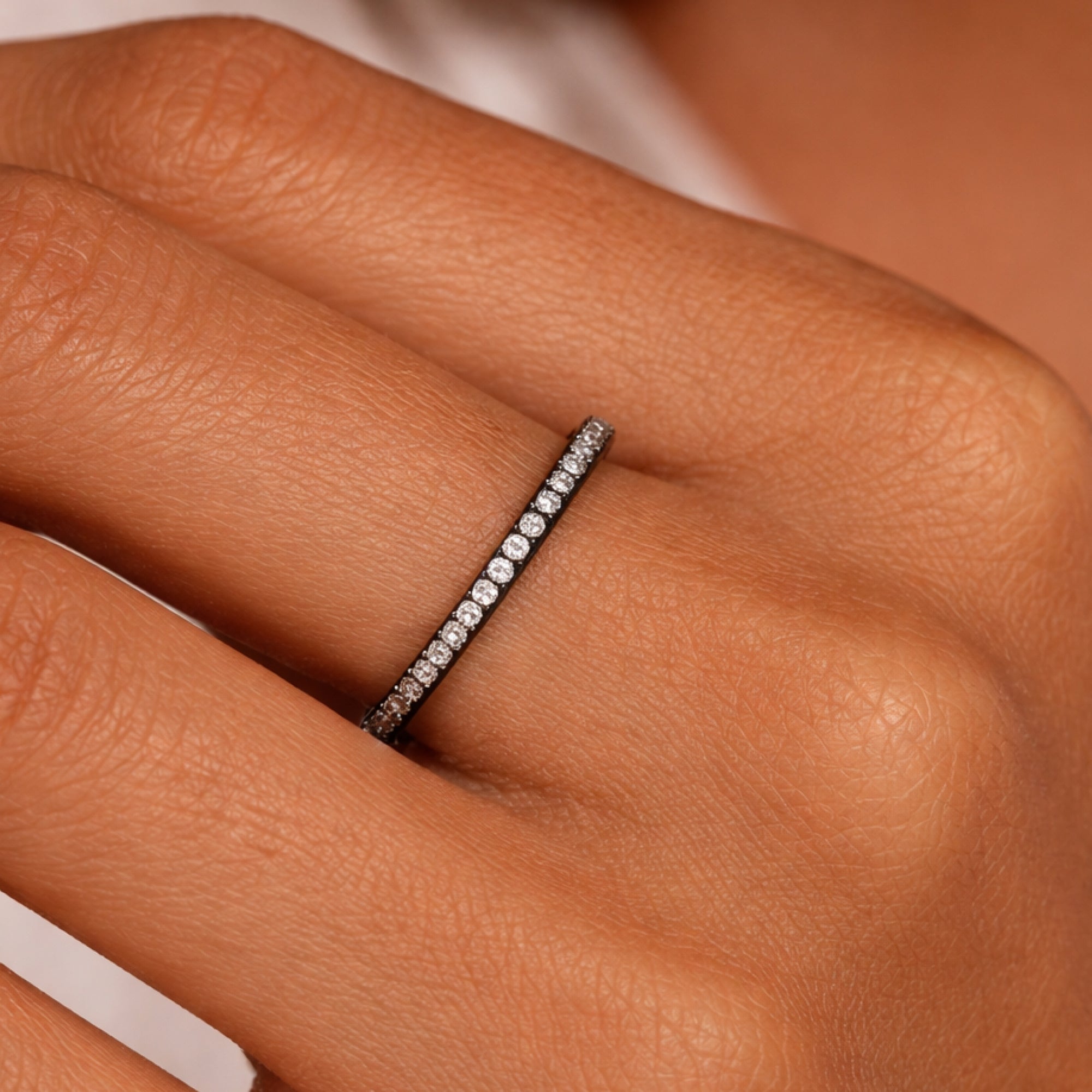 Sterling Silver Midnight Spark Eternity Ring