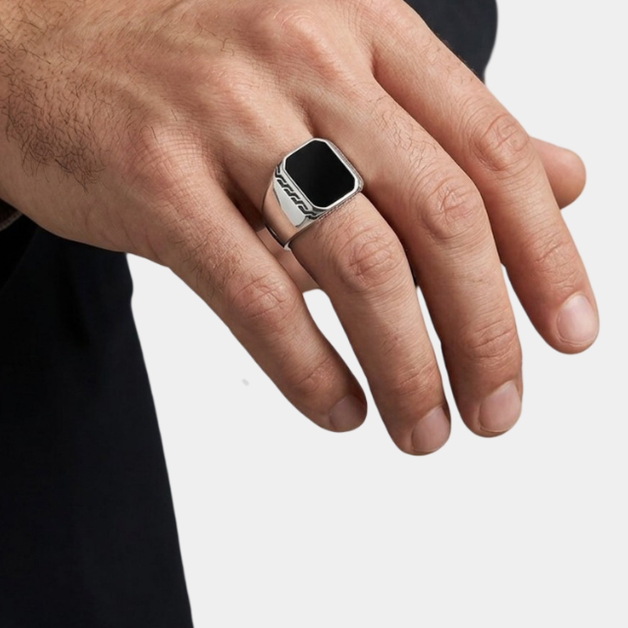 Royal Noir Black Onyx Vintage Signet Ring