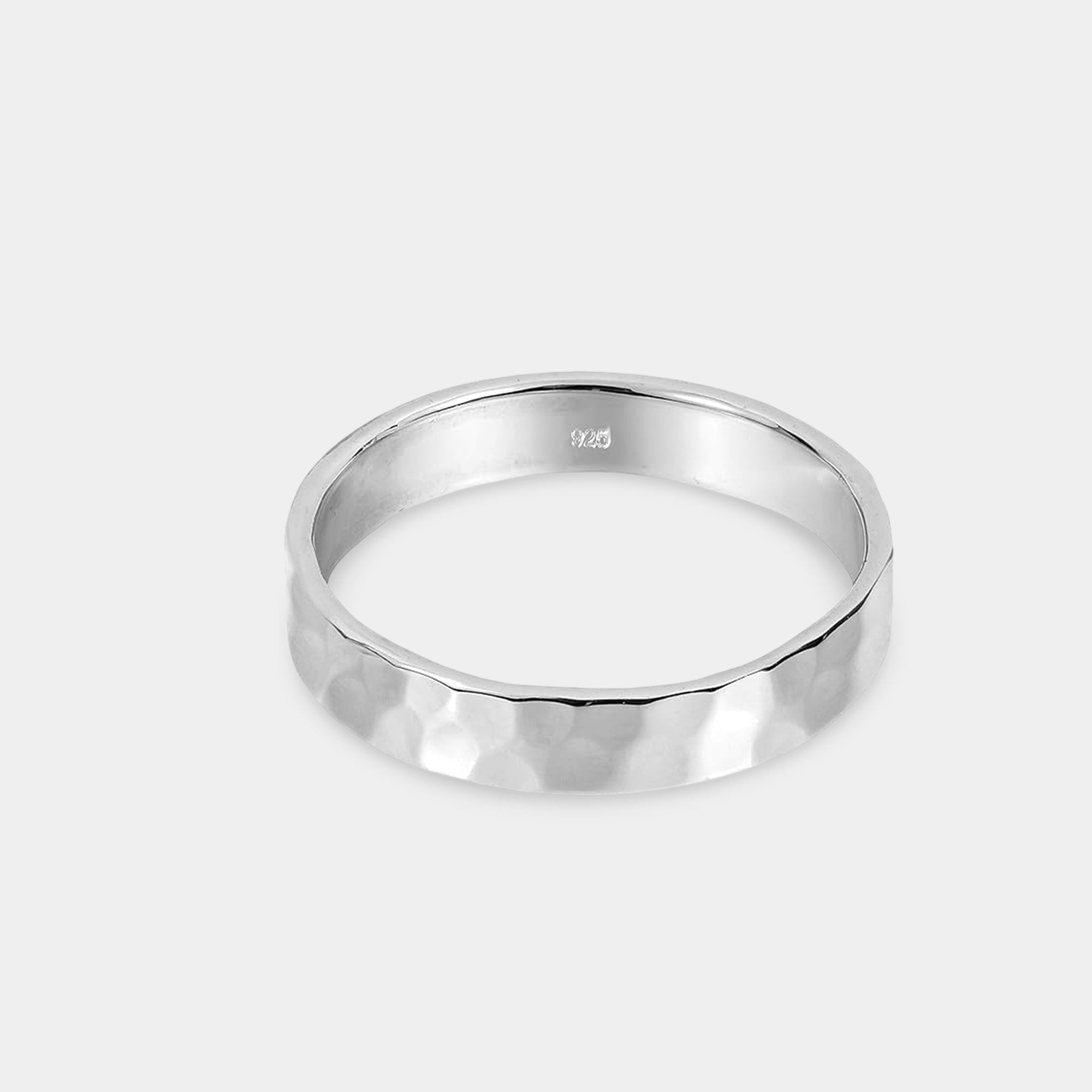 Bague en argent sterling martelée à la main | Texturée fabriquée à la main | Éclat – MH ELEGANCE