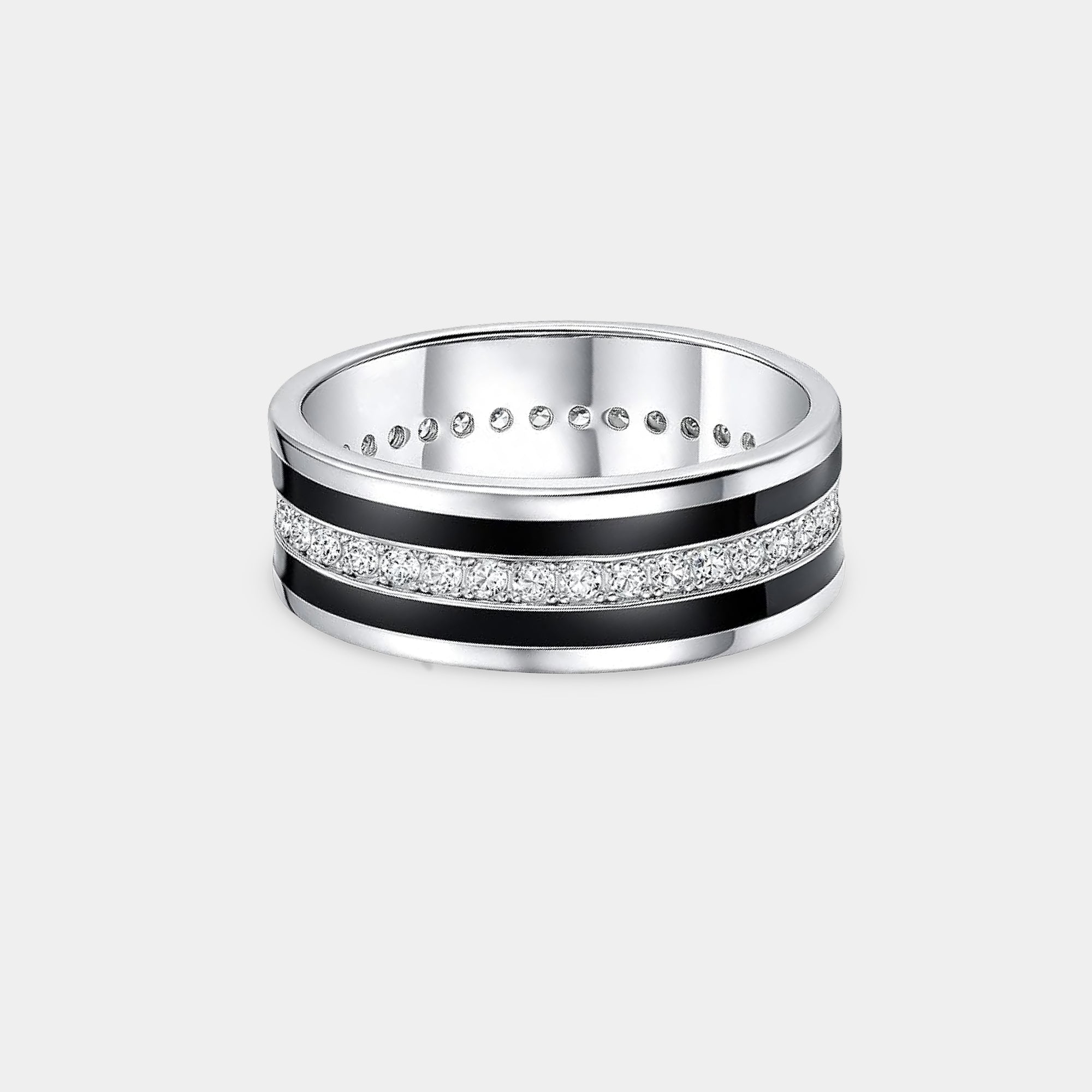 Black Finish Obsidian Luxe Men's Wedding Ring | Onyx Stone | Contemporary – MH ELEGANCE