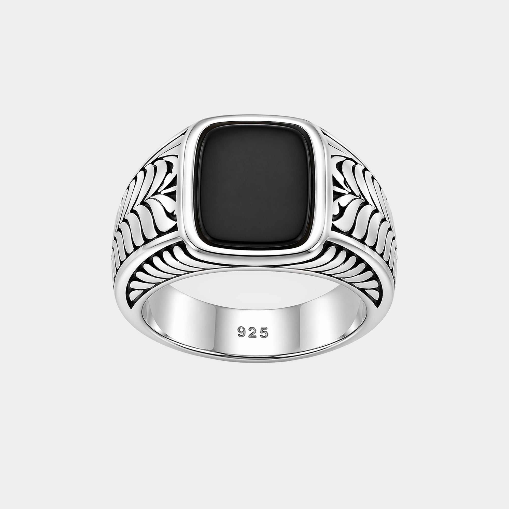 Sterling Silver Elite Square Signet Men's Ring | Engraved Classic Jewelry