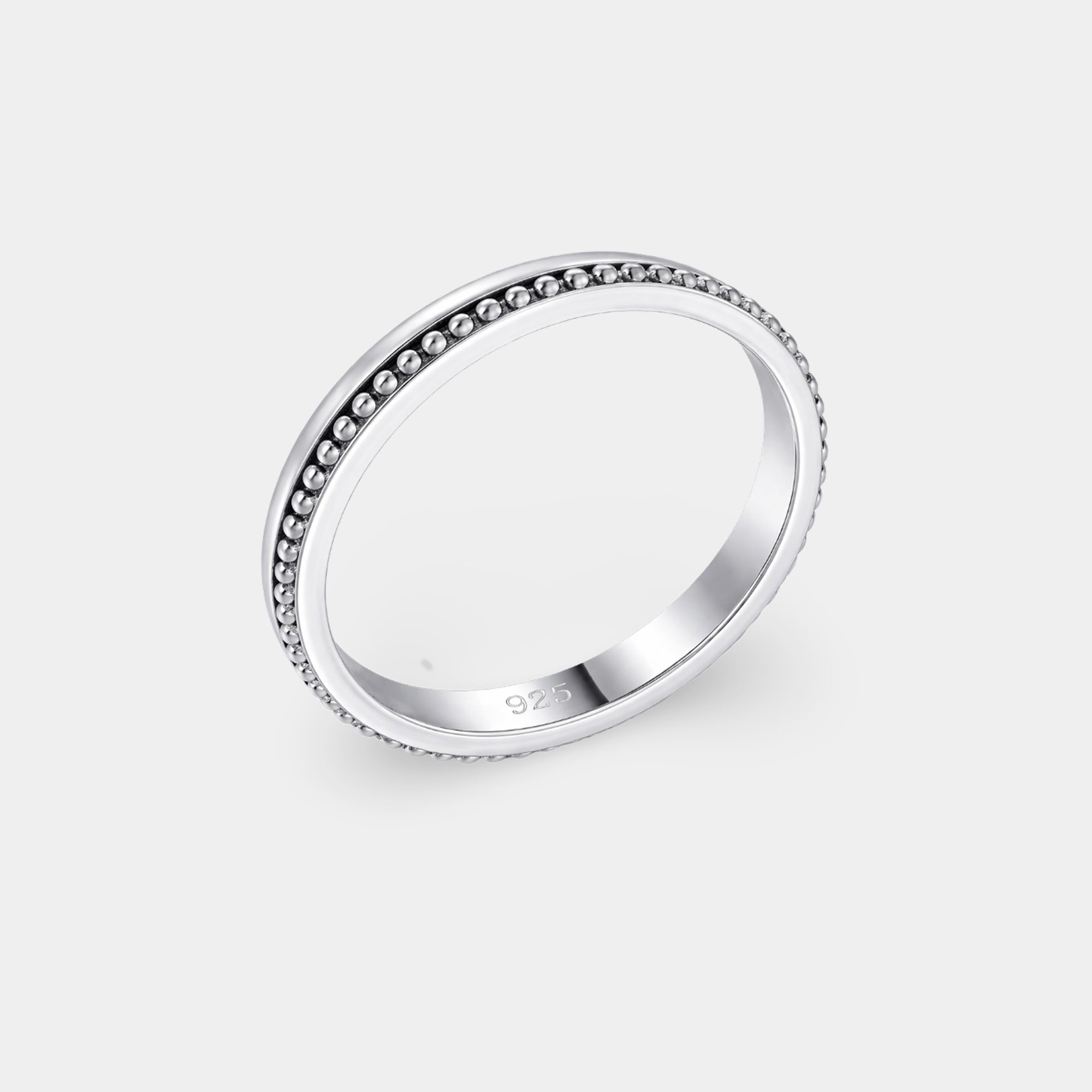 Bague perlée Minimal Luxe en argent sterling | Bijoux modernes empilables