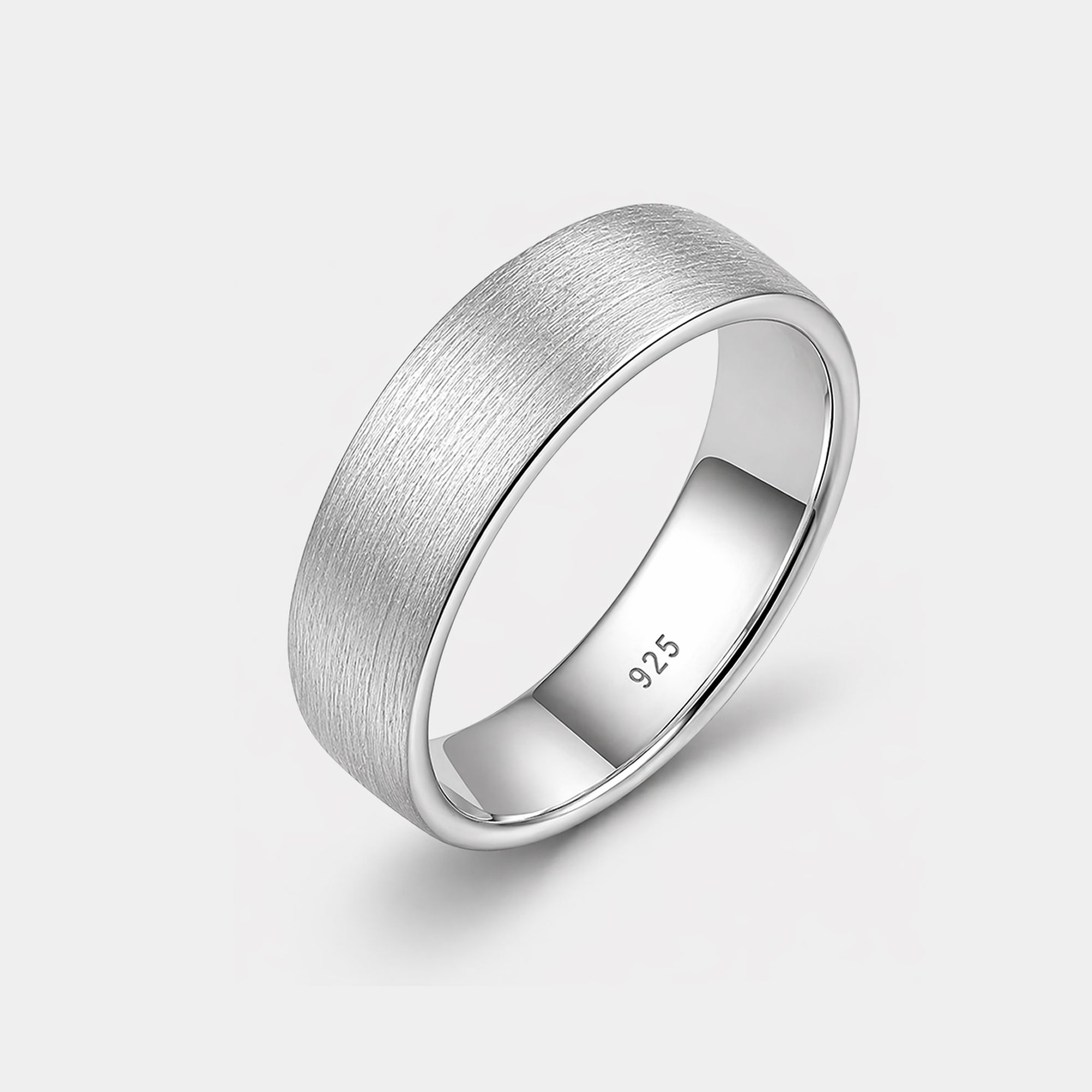 Bague de mariage en argent sterling brossé | Fiançailles finition mate | Hommes – MH ELEGANCE