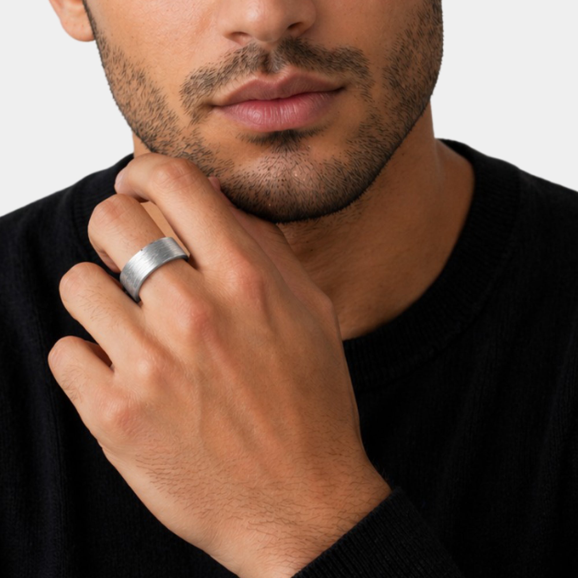 Sterling Silver Brushed Wedding Band Ring