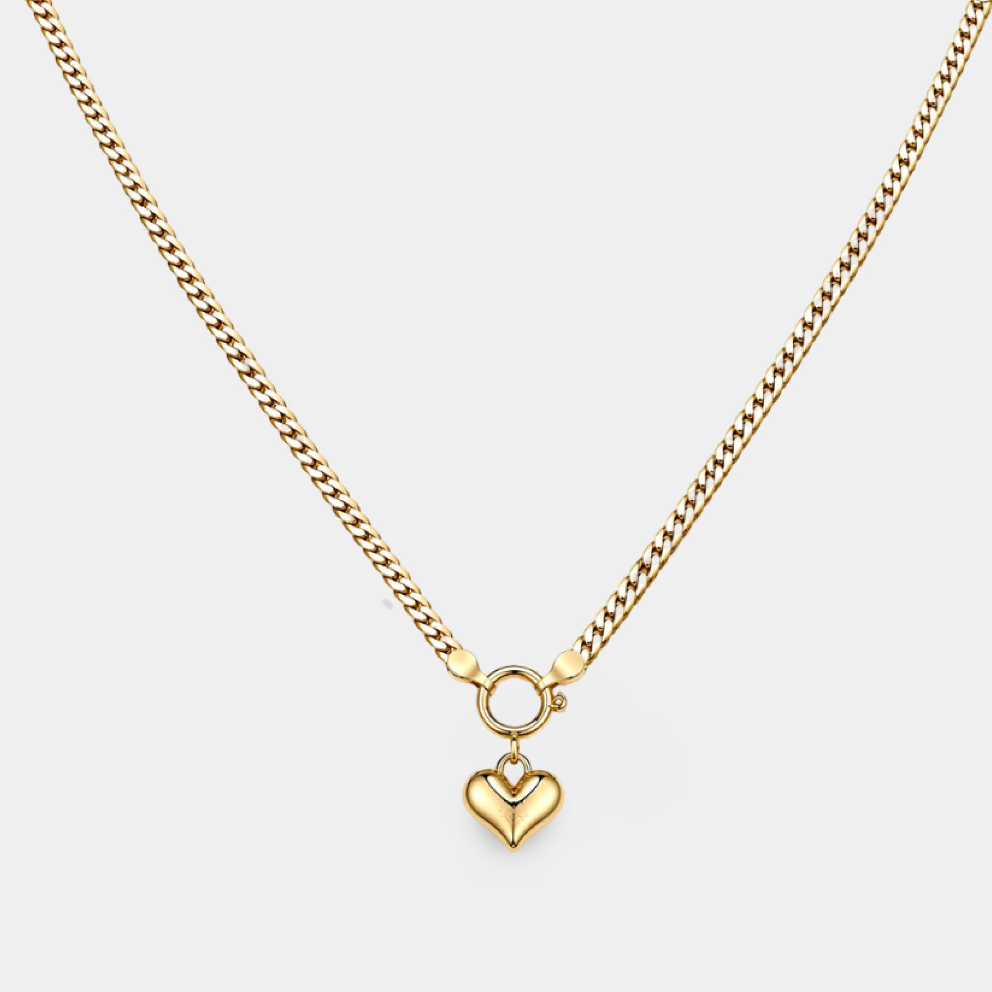 Collar Corazón Abultado Resplandeciente de Oro de 14K | Diseño Texturizado 3D | Cadena de Espiga – MH ELEGANCE