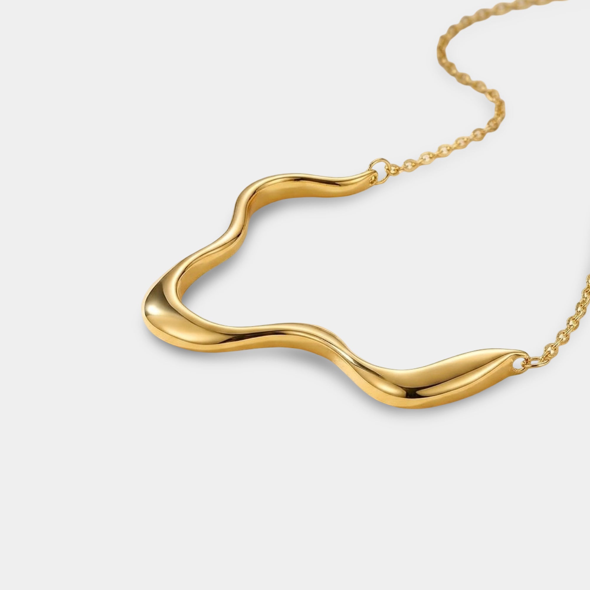Collier géométrique épais plaqué or 18 carats Luxe Vague | Déclaration audacieuse | Moderne – MH ELEGANCE