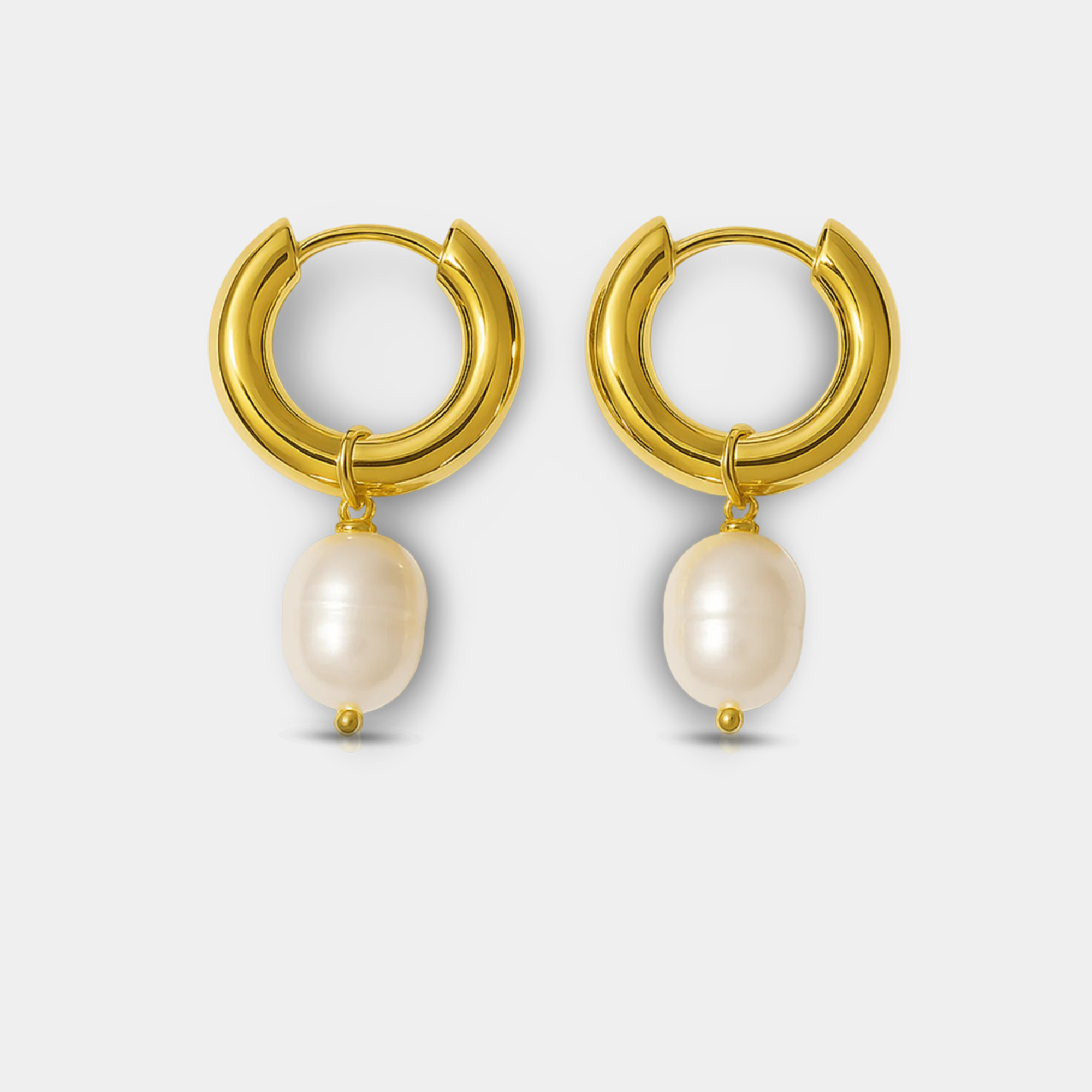 Aros con halo de oro y perla