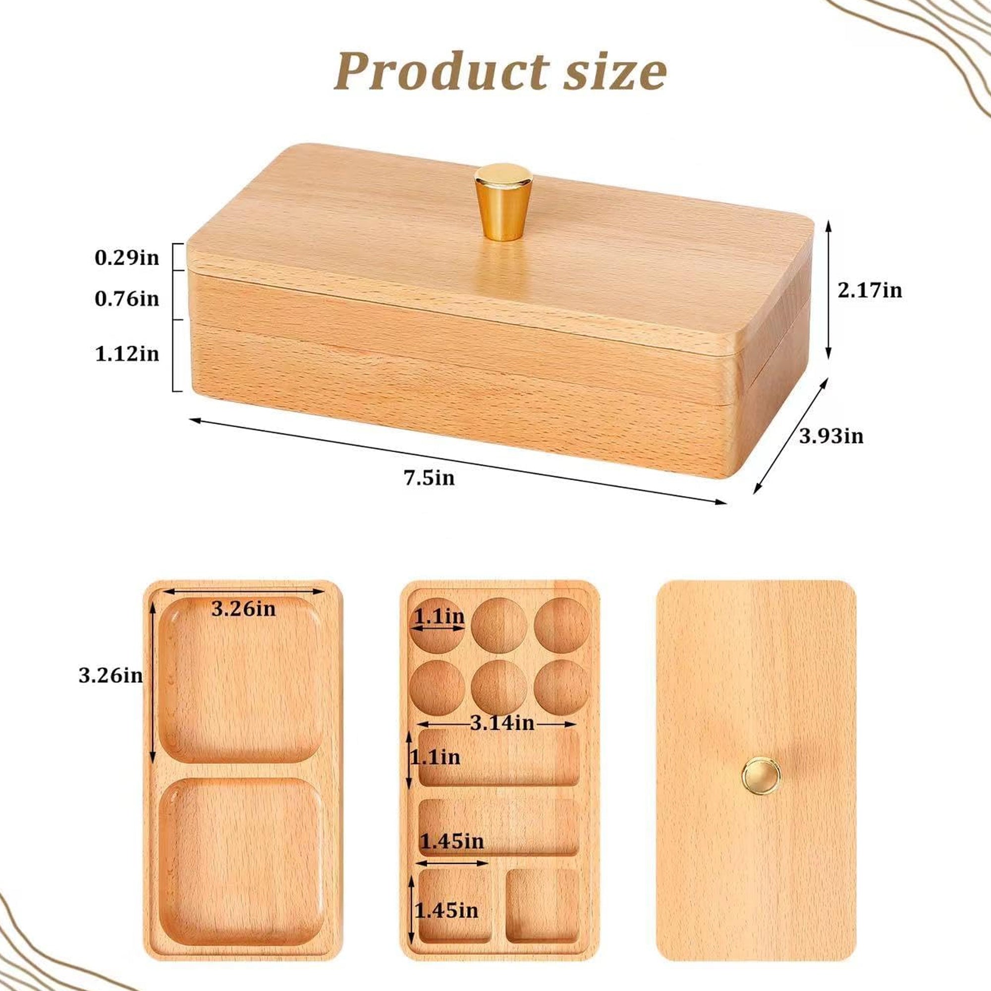 Wooden Stackable Jewelry Box with Lid