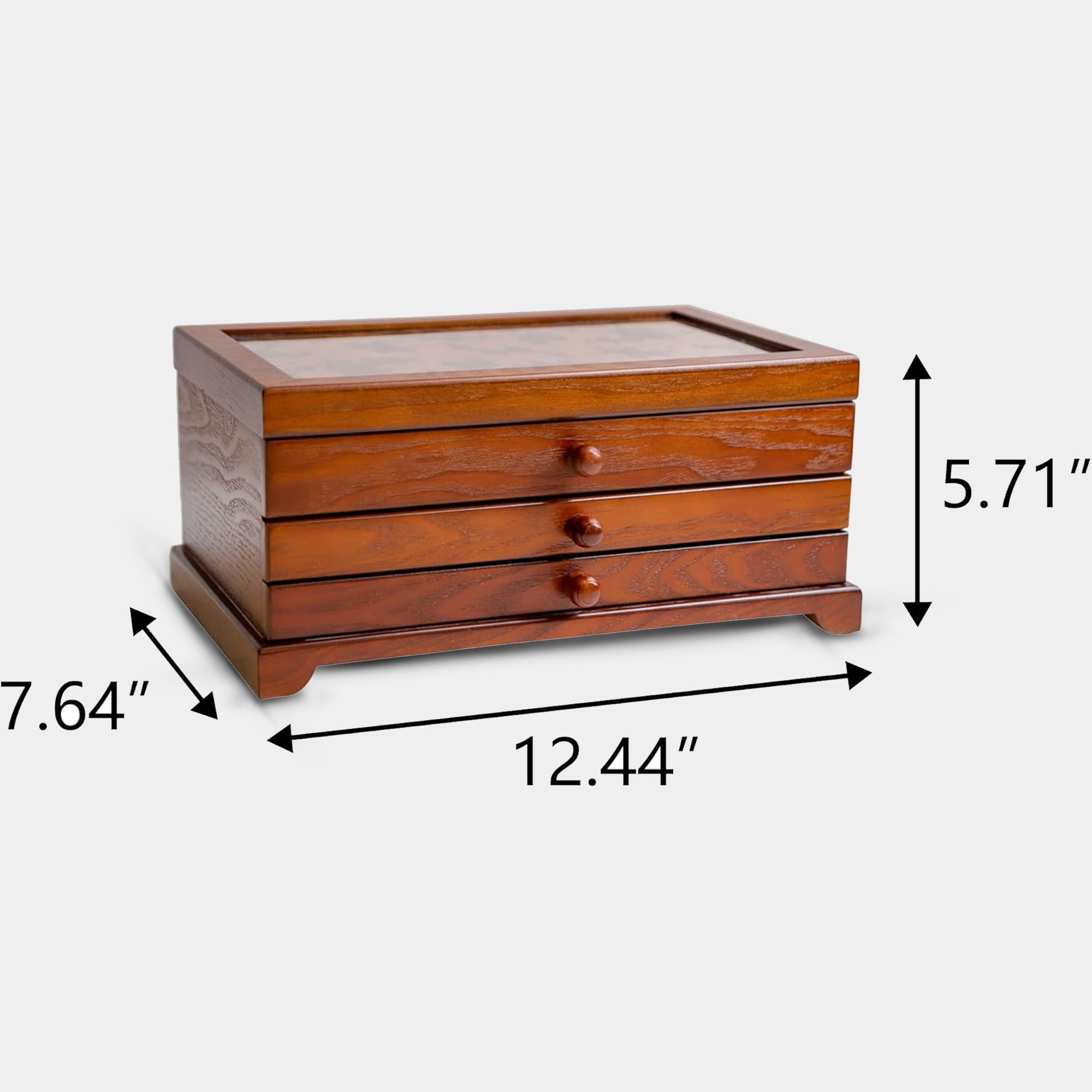 3 Layer Wooden Jewelry Box Organizer for Women