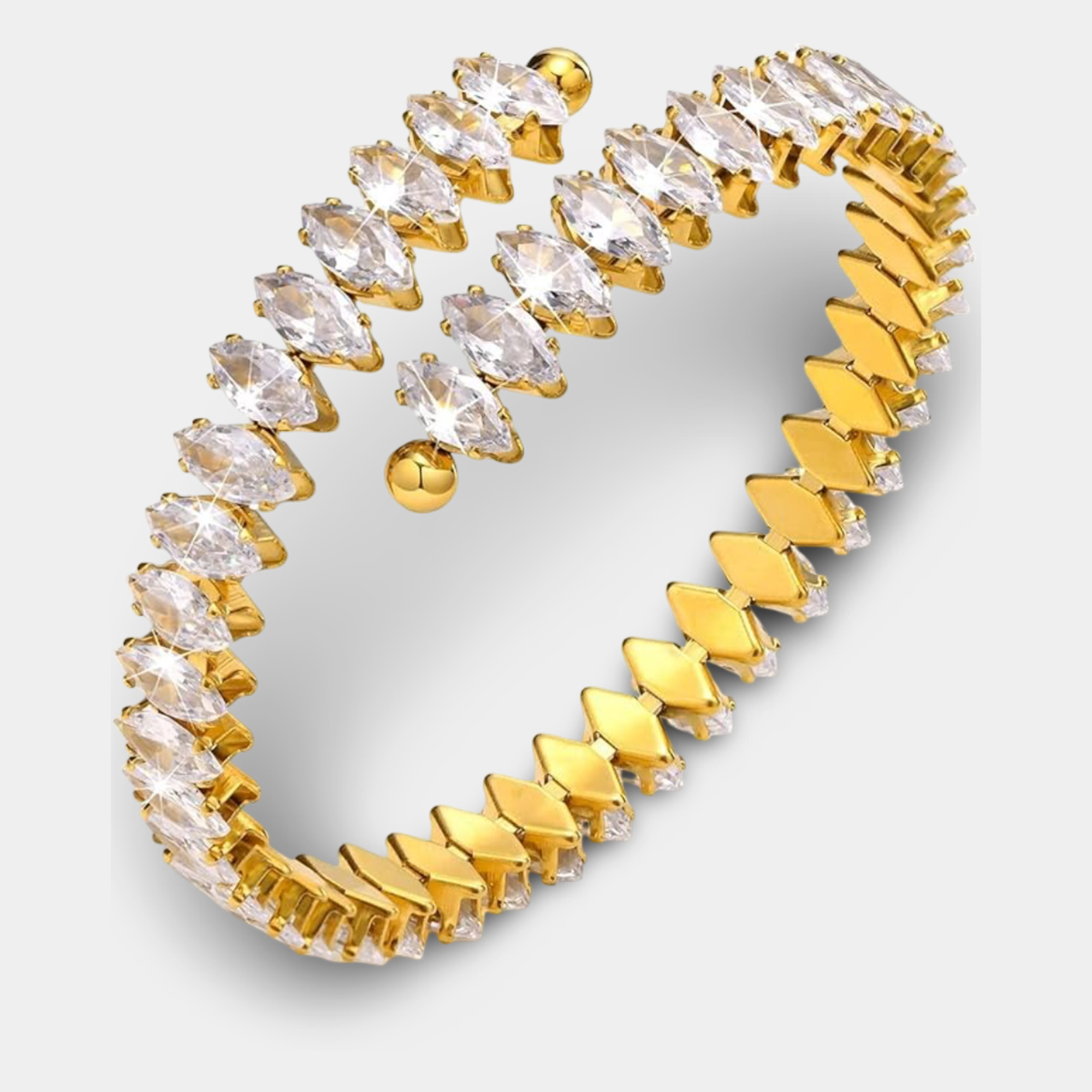 Pulsera de lujo con circonitas de talla marquesa