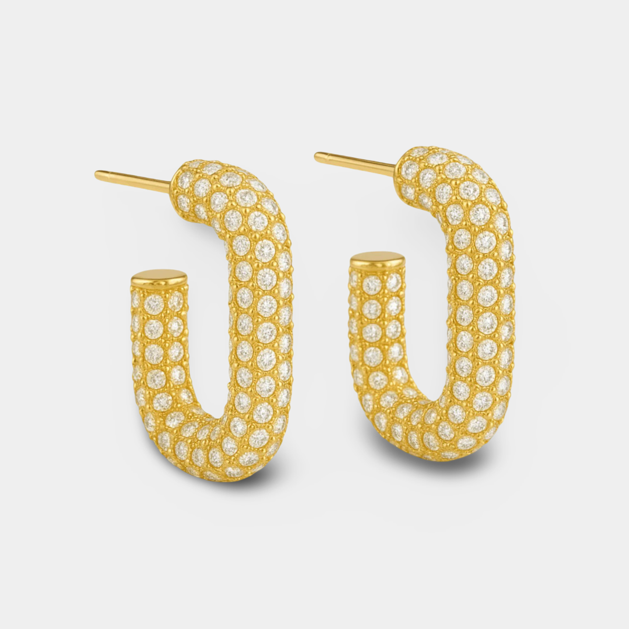 Pendientes de aro con pavé