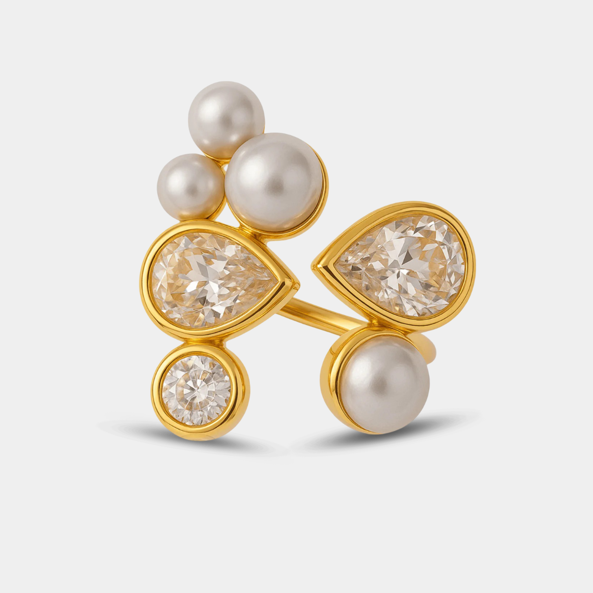 Anillo de galaxia con prisma de perla