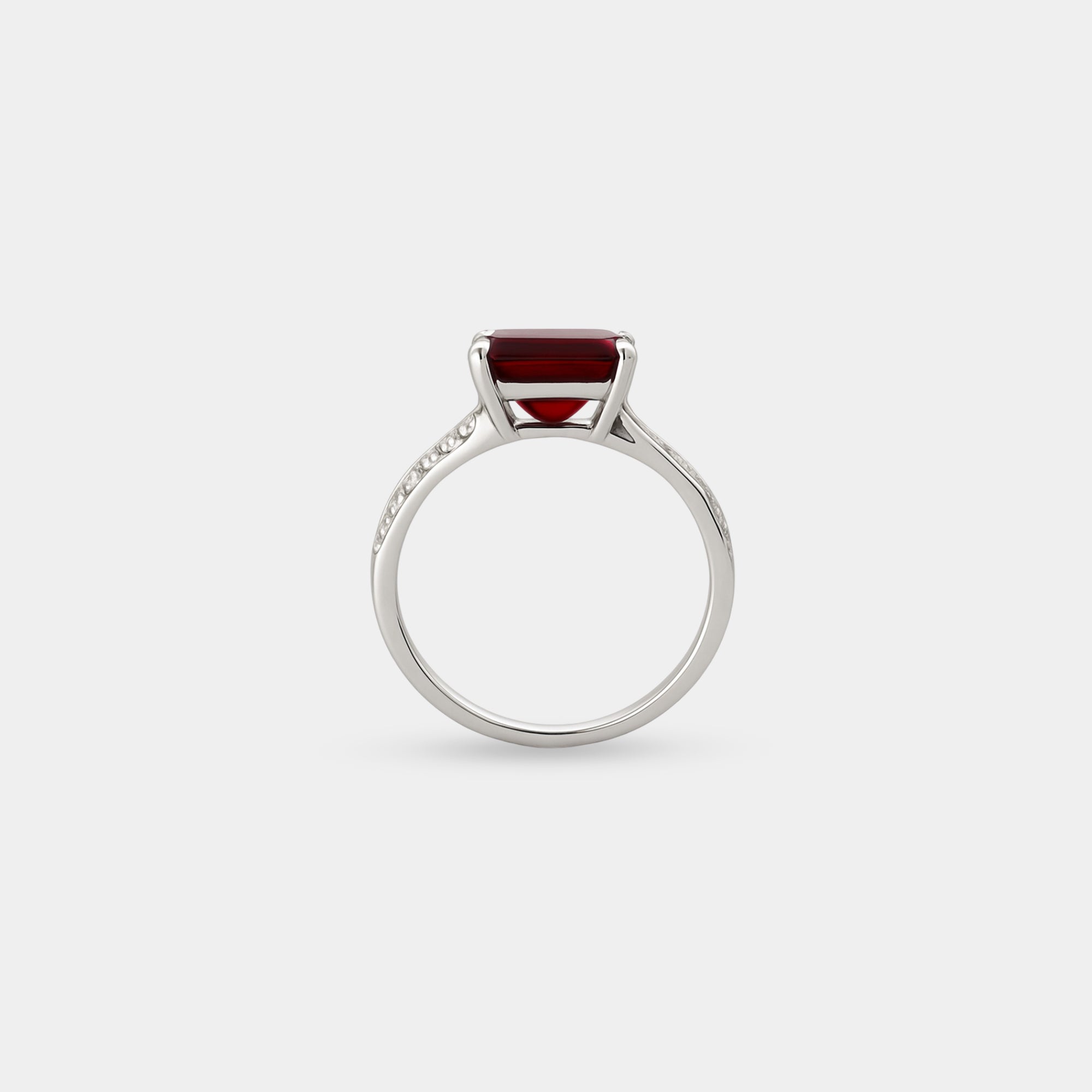 Sira Garnet Halo Engagement Ring