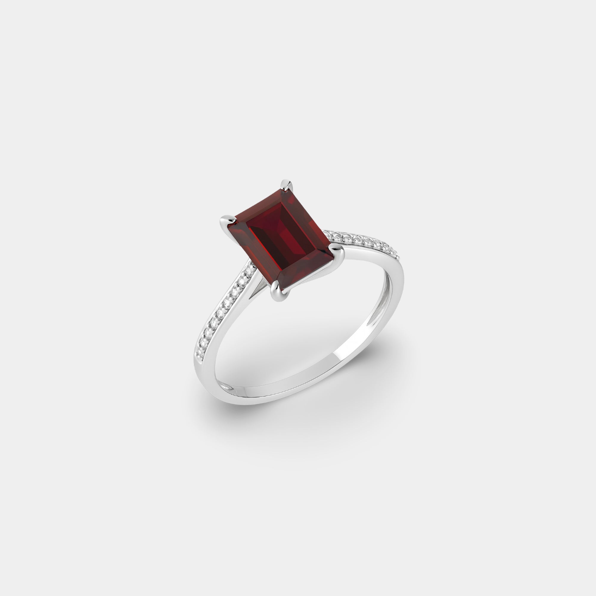 Sira Garnet Halo Engagement Ring
