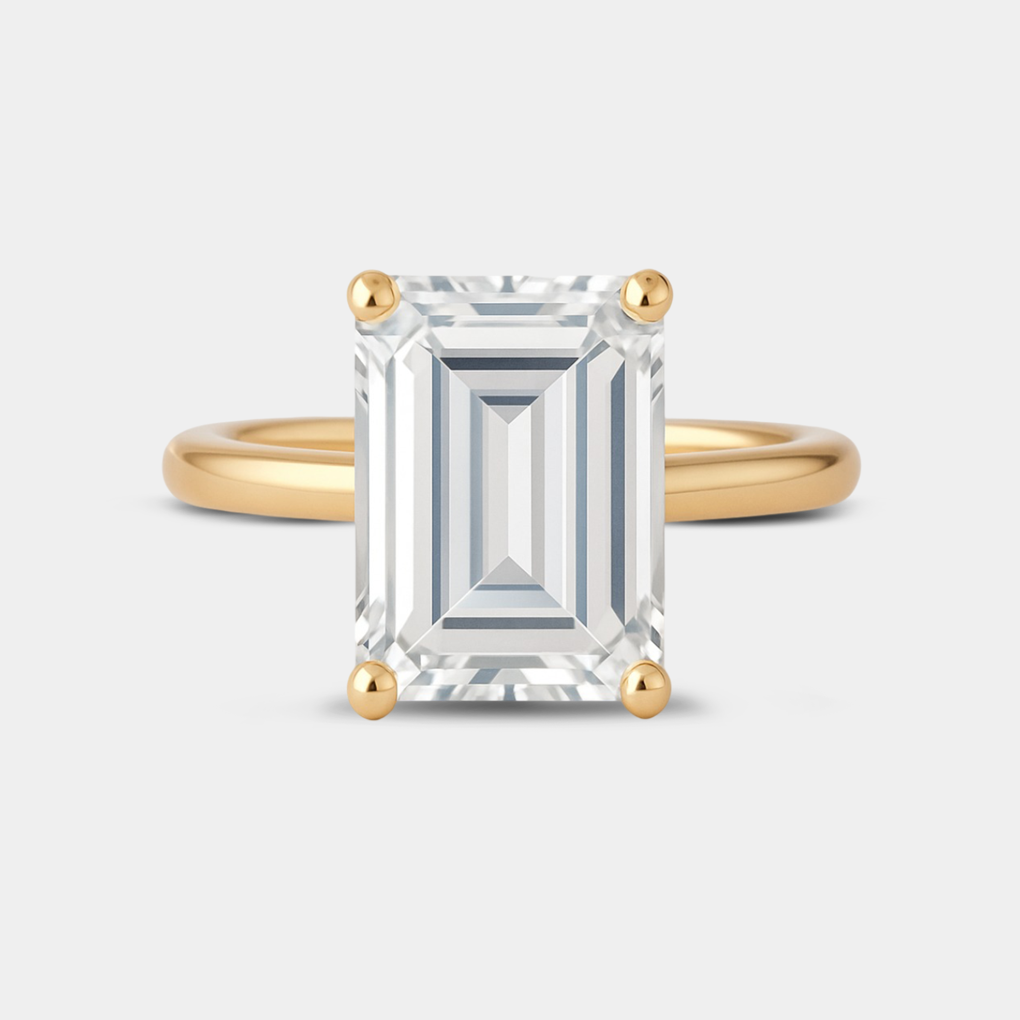 solene moissanite solitaire ring main display from MH Elegance luxury wedding rings collection