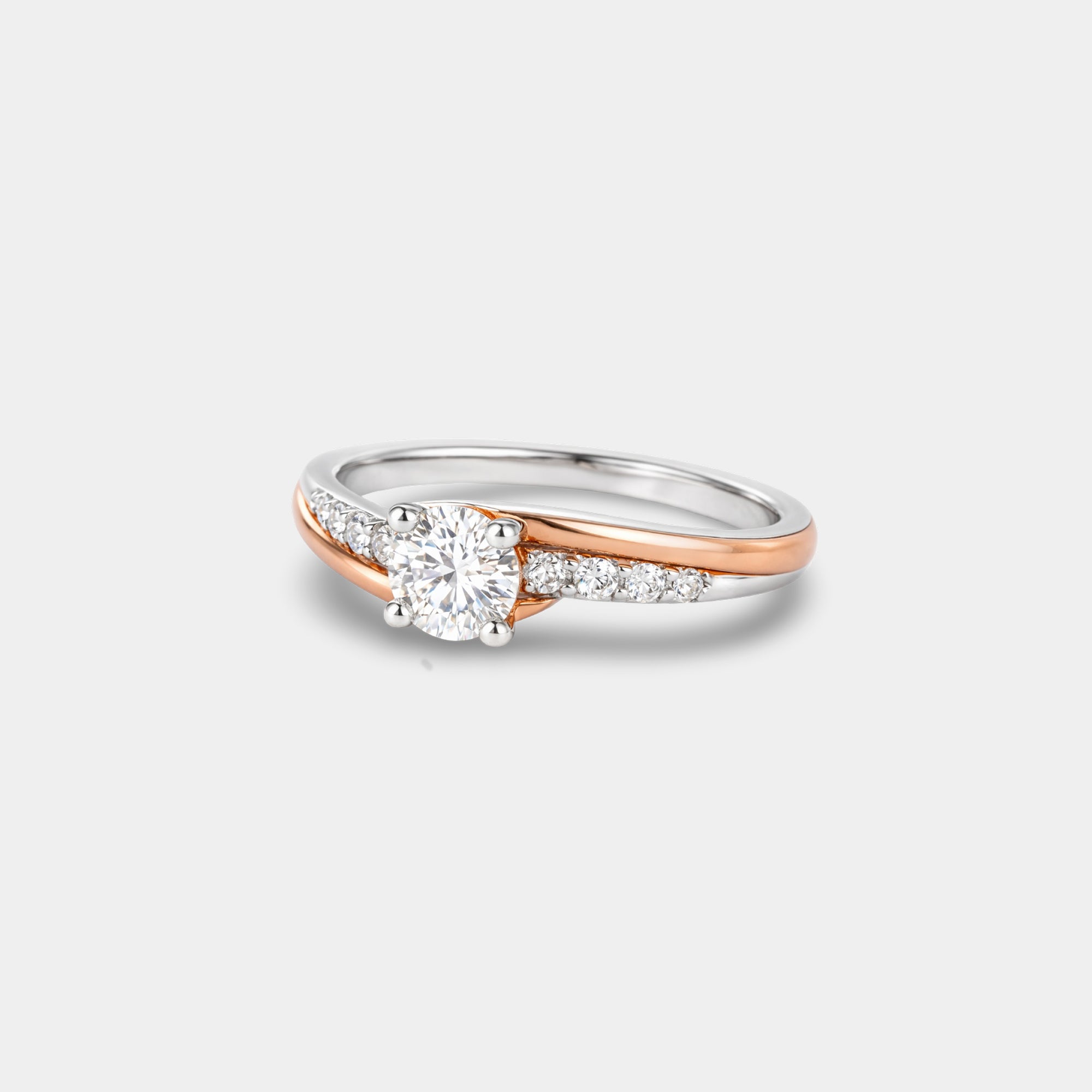 Sterling silver blush two tone promise ring presented in MH Elegance gift packaging for gifting
