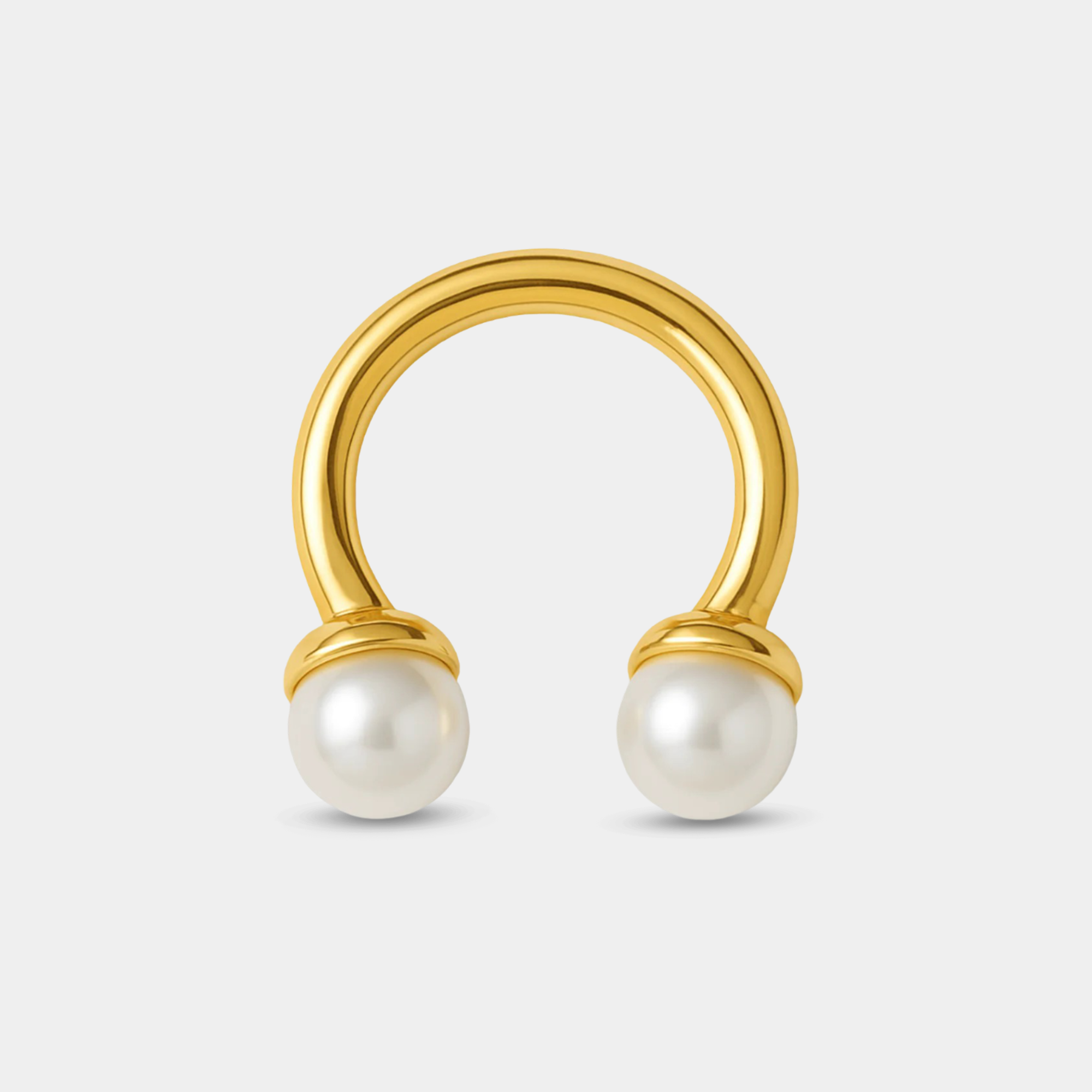 Anillo de arco de perlas gemelas