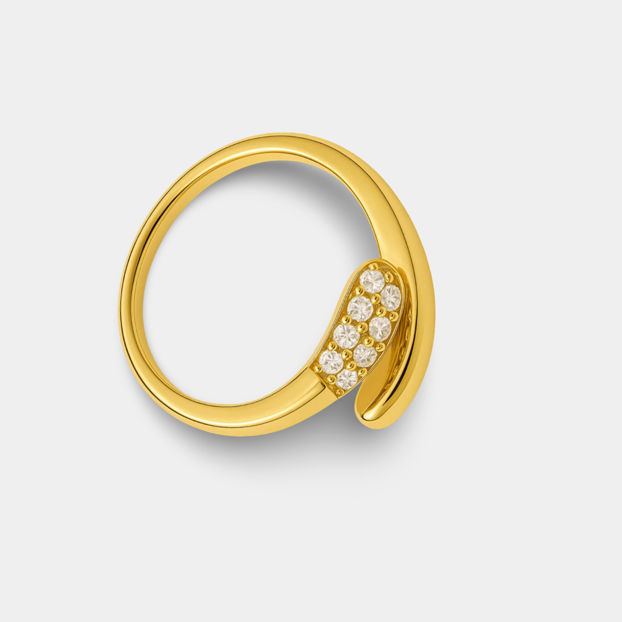 Anillo solitario de circonita con giro