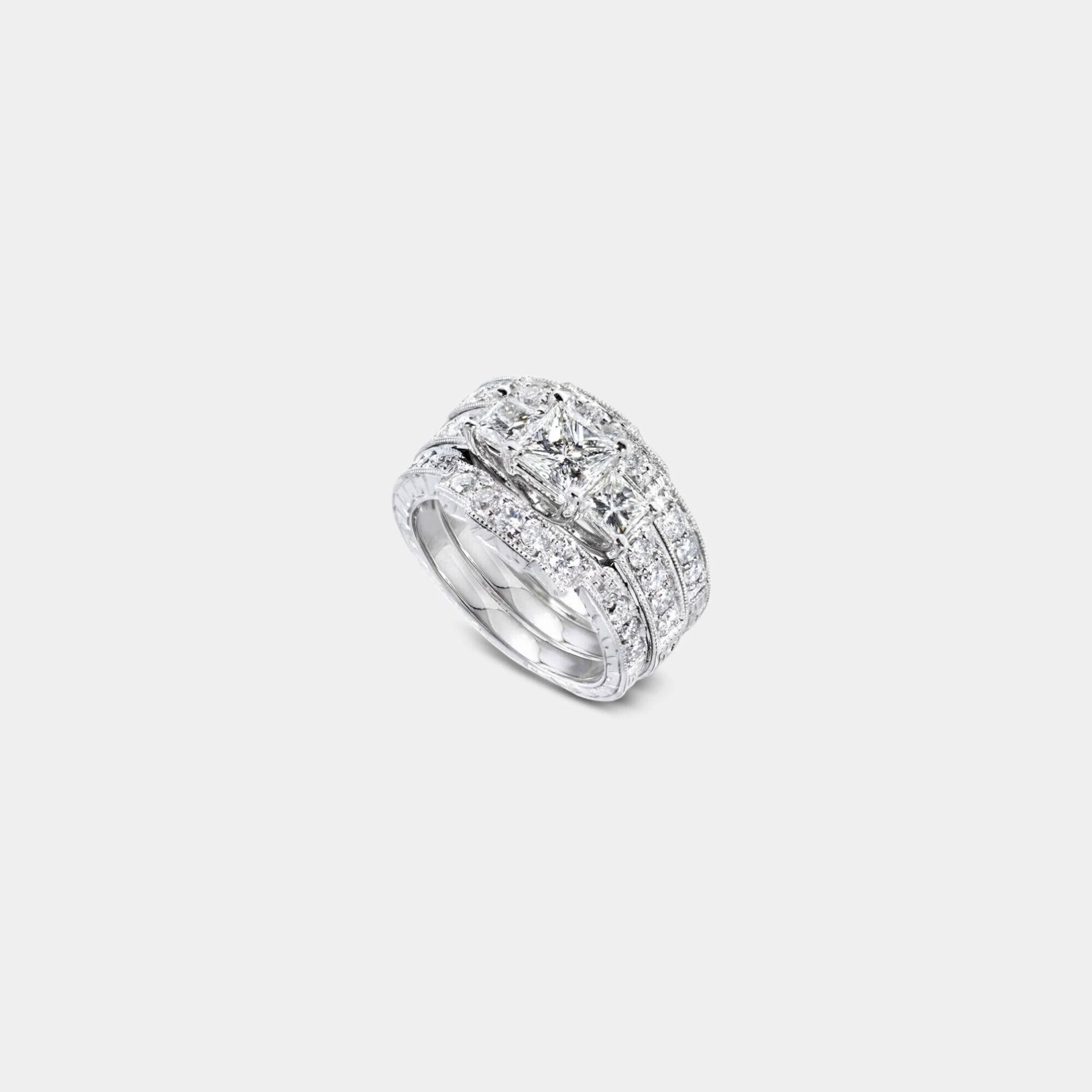 Princess Diamond Wedding Ring Set