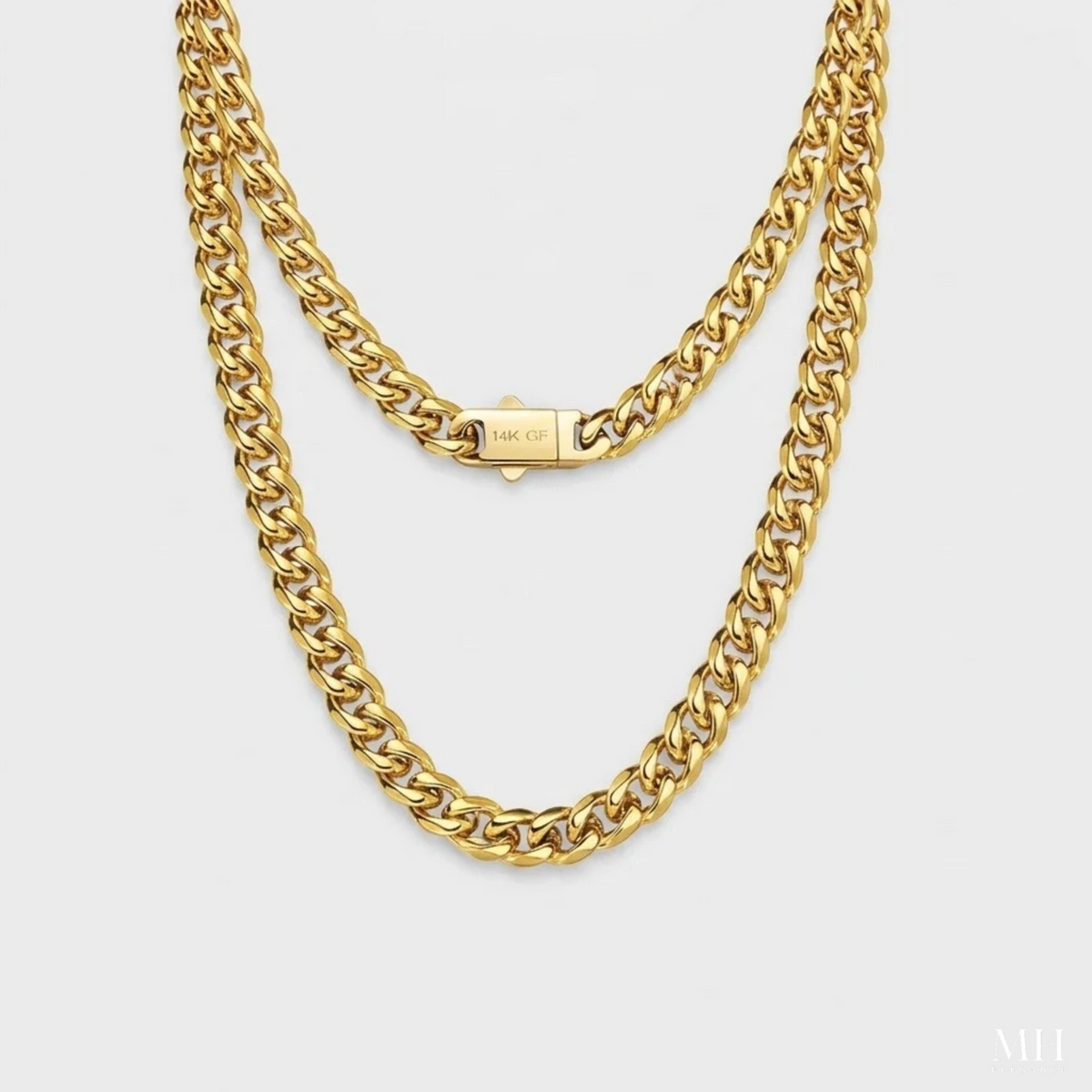 7mm Cuban Link Chain for Men | Gold-Plated Miami Cuban Necklace | MH Elegance