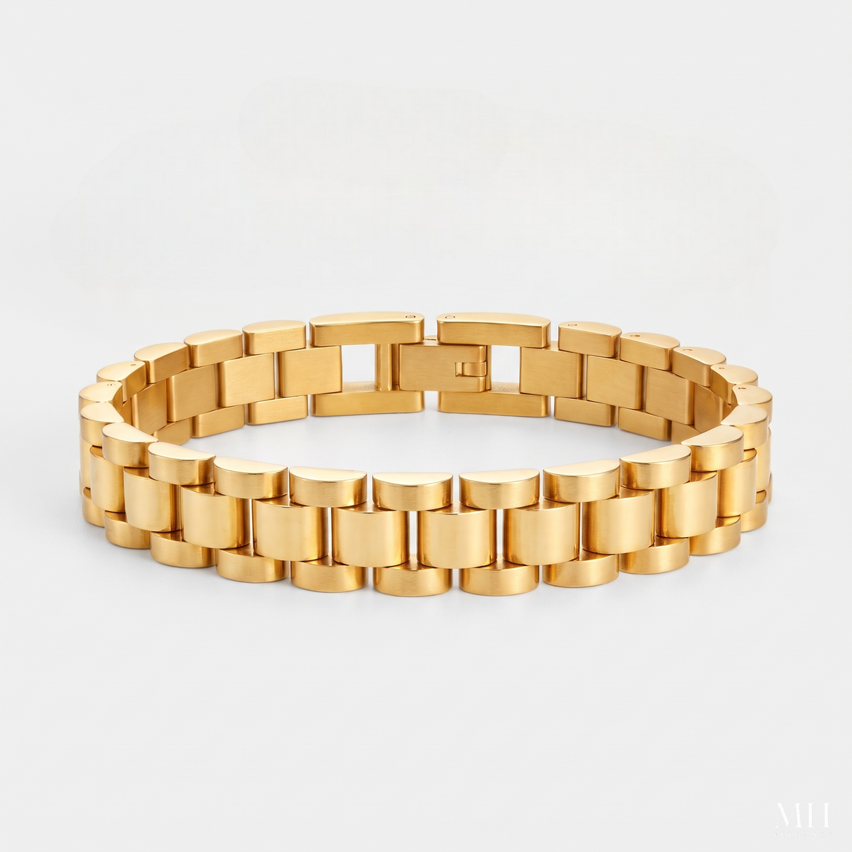 Watch-Style Chain Bracelet | 14K Gold Plated Waterproof Link Bracelet – MH Elegance