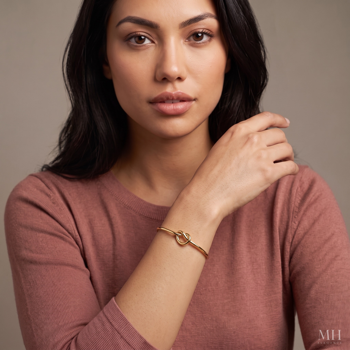 Infinity Love Knot Bangle Bracelet | 14K Gold Adjustable Cuff for Women