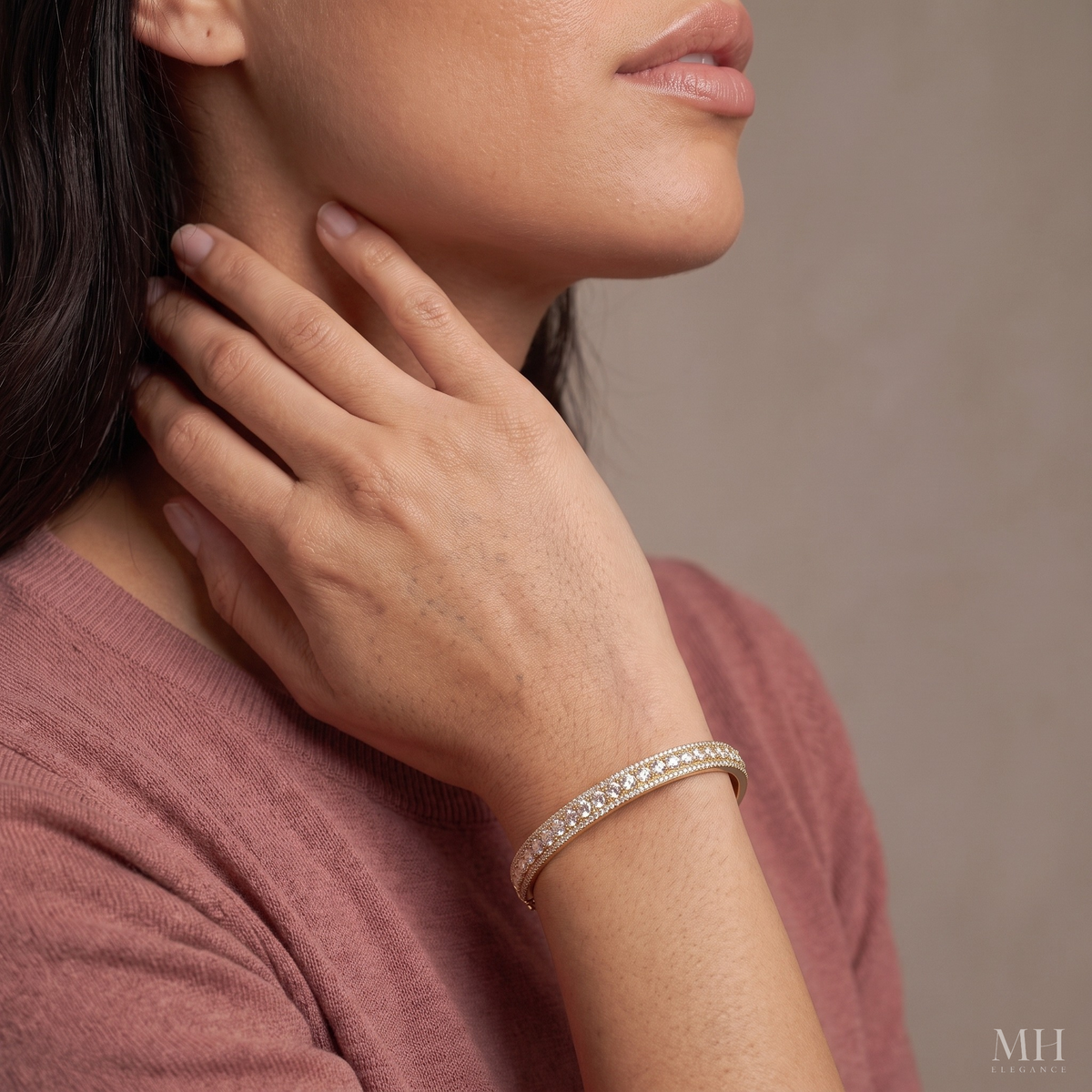 Bracelet Amour Lumière Élégance en Or 14K | Scintillement Zircon Cubique | Plaqué Or 14K – MH ELEGANCE