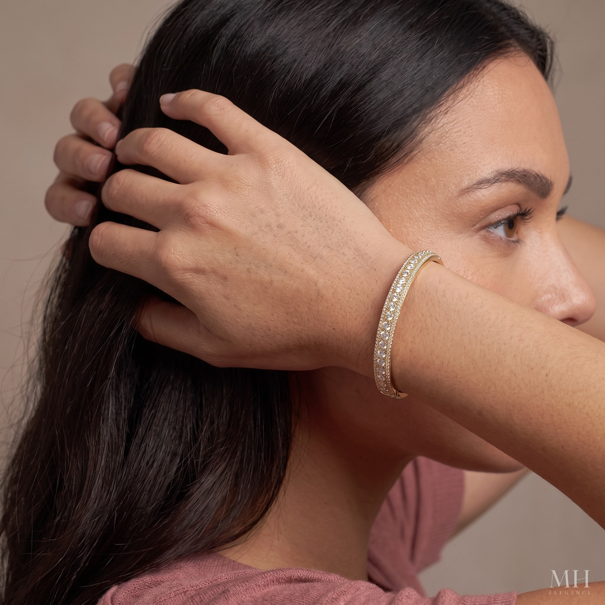 Bracelet Amour Lumière Élégance en Or 14K | Scintillement Zircon Cubique | Plaqué Or 14K – MH ELEGANCE