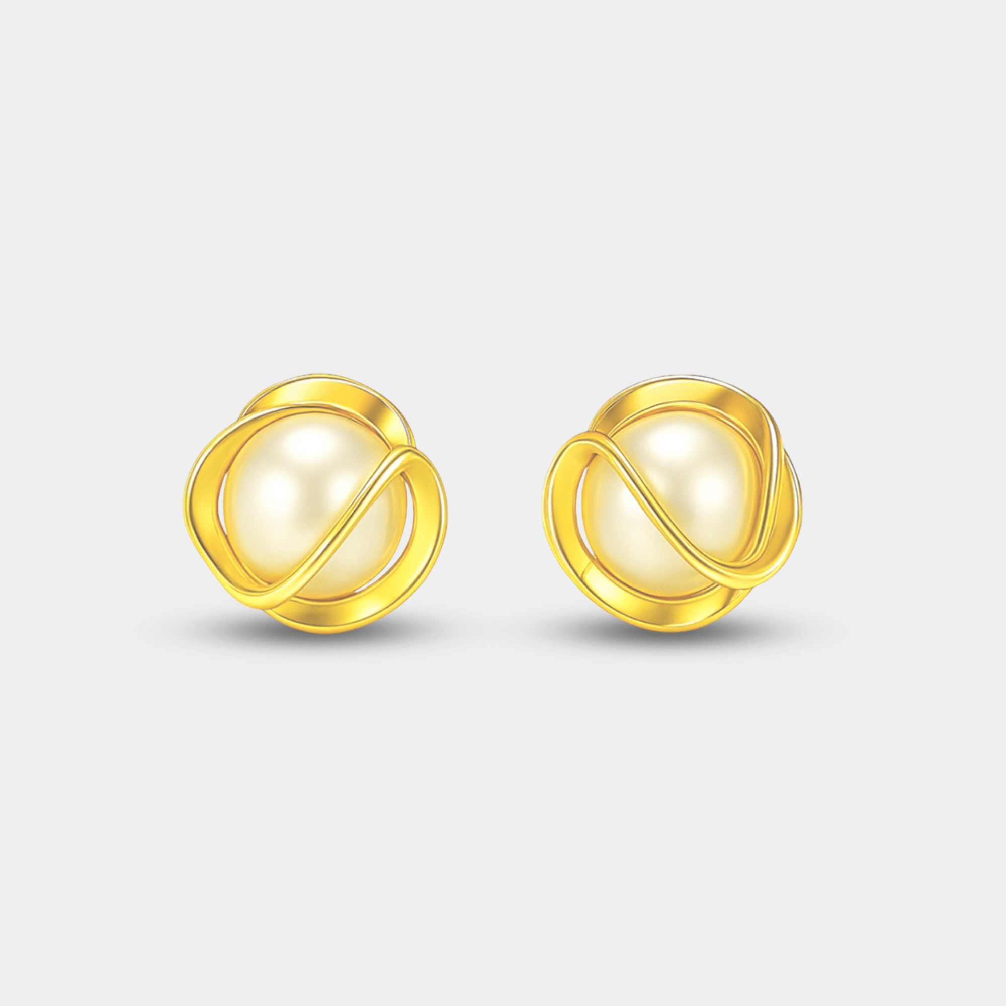 Amara Caged Pearl Stud Earrings - MH ELEGANCE - Amara Caged Pearl Stud Earrings -