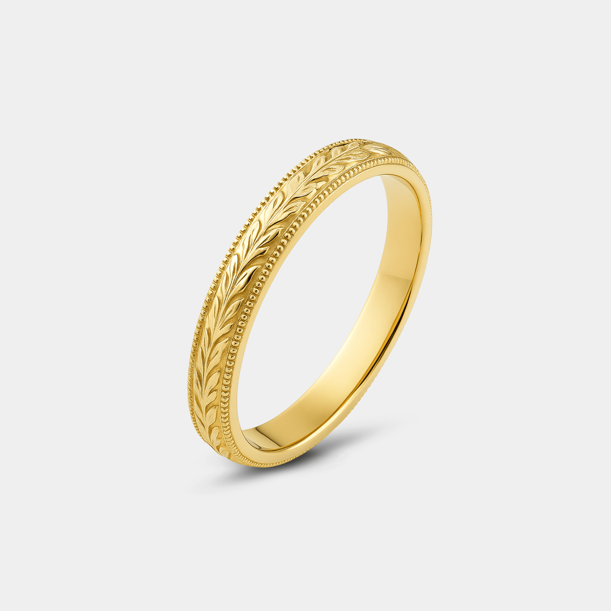 Antique Wedding Band | Vintage Milgrain Design | 14K Gold – MH ELEGANCE - MH ELEGANCE - Antique Style Engravings Wedding Band - MH ELEGANCE -